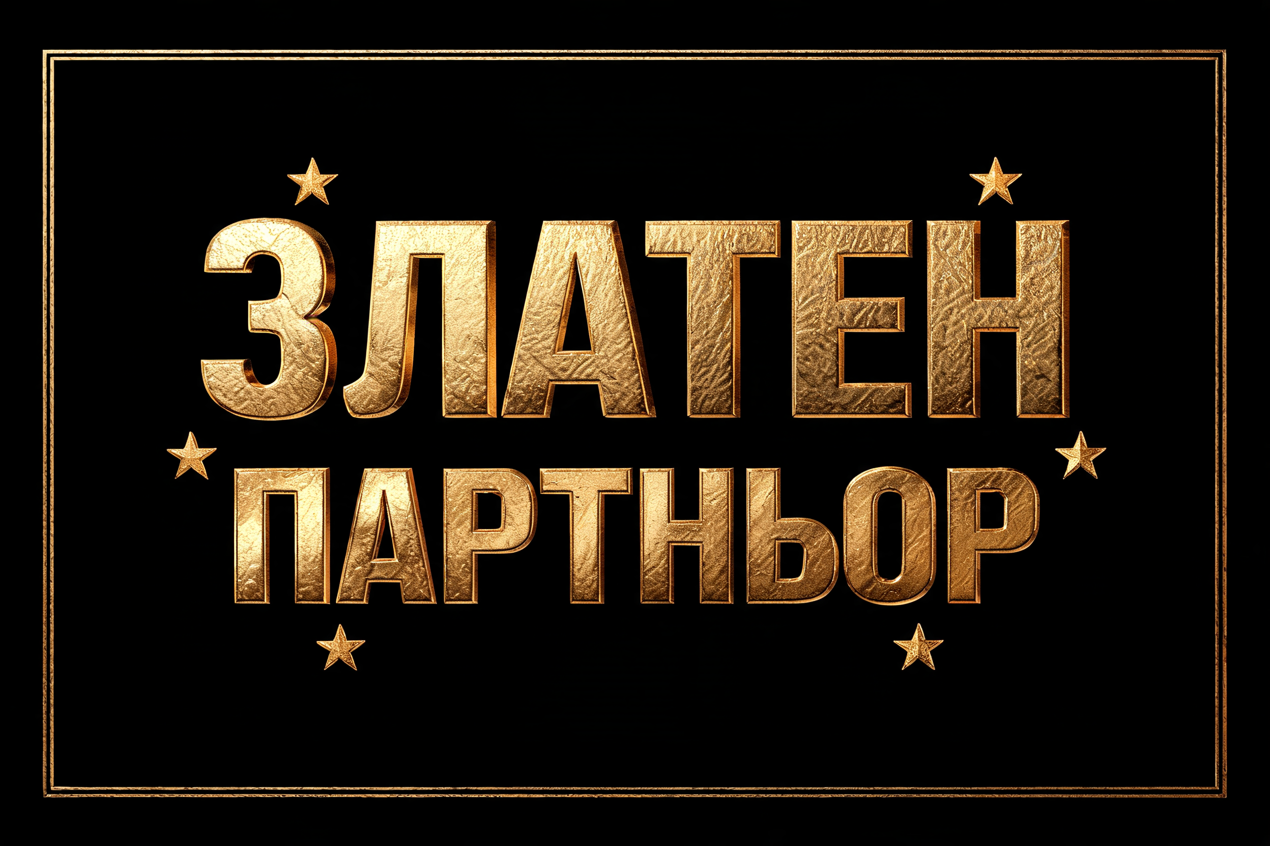 "ЗЛАТЕН
ПАРТНЬОР" — Birthday Luxury text effect