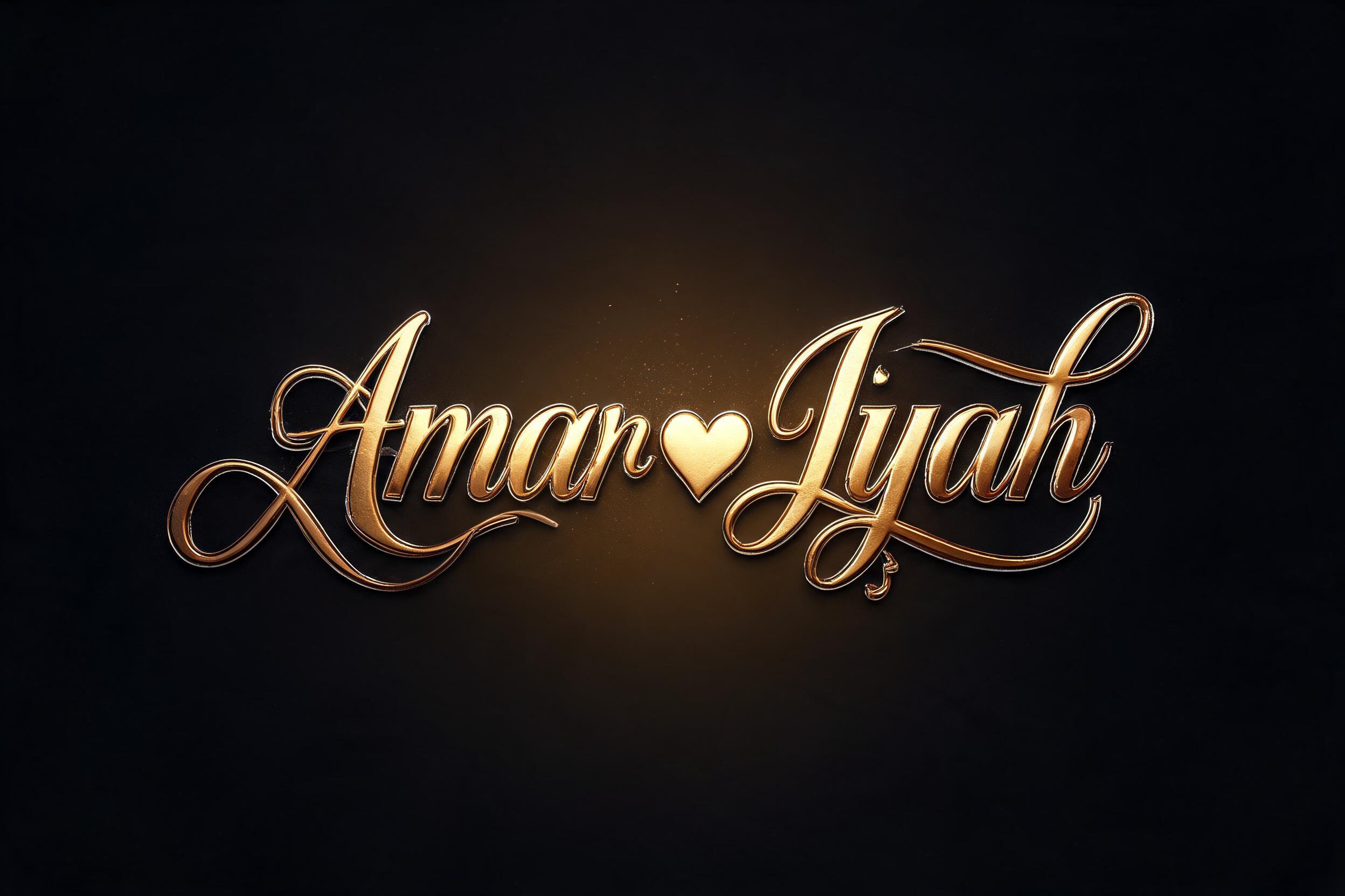 "Amar ❤️ Iyah" — 3d Bold Gold | AI Text Effect Generator