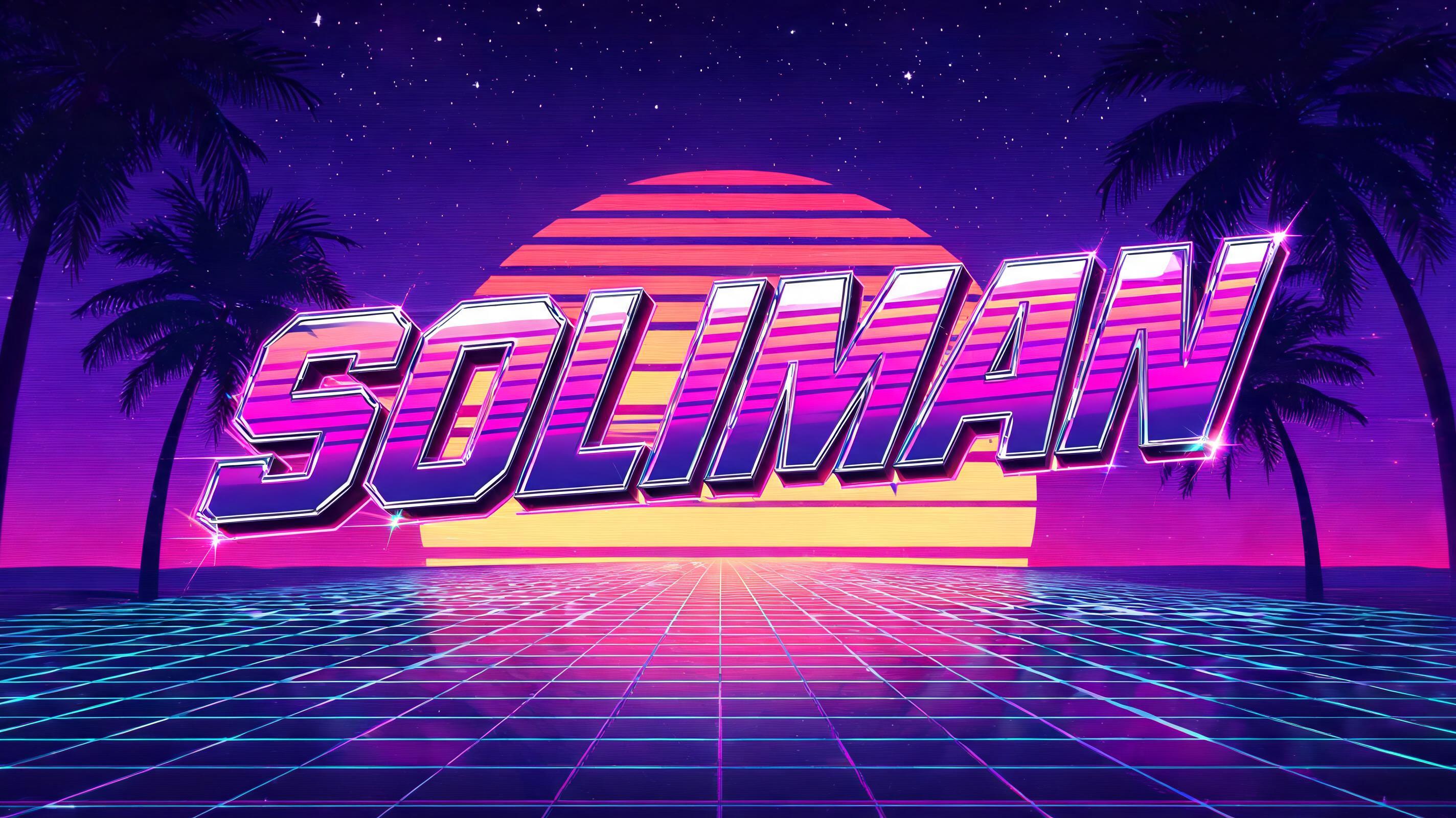 "soliman" — Cyberpunk Synthwave | AI Text Effect Generator