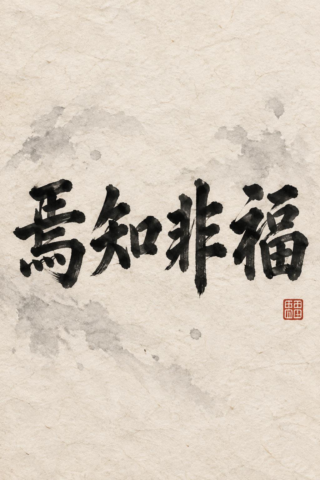 "焉知非福" — Brush Chinese Ink | AI Text Effect Generator