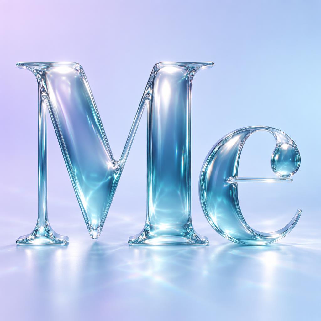 "Me" — Glass Liquid | AI Text Effect Generator