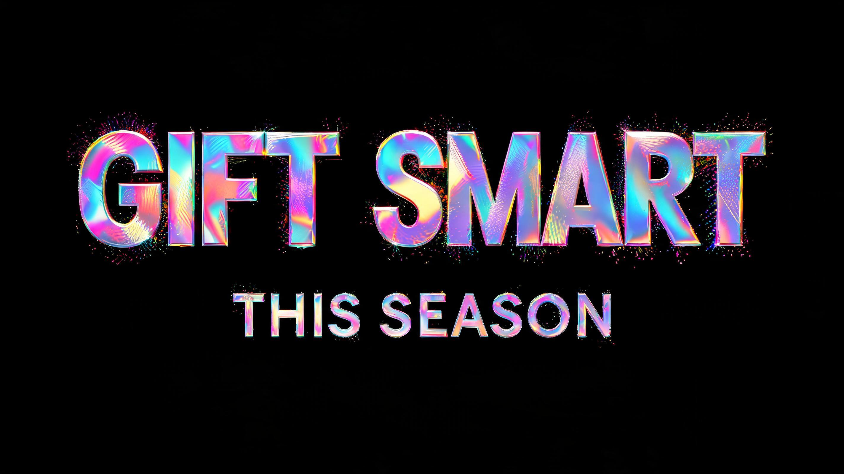 "GIFT SMARTTHIS SEASON" — Holographic | AI Text Effect Generator