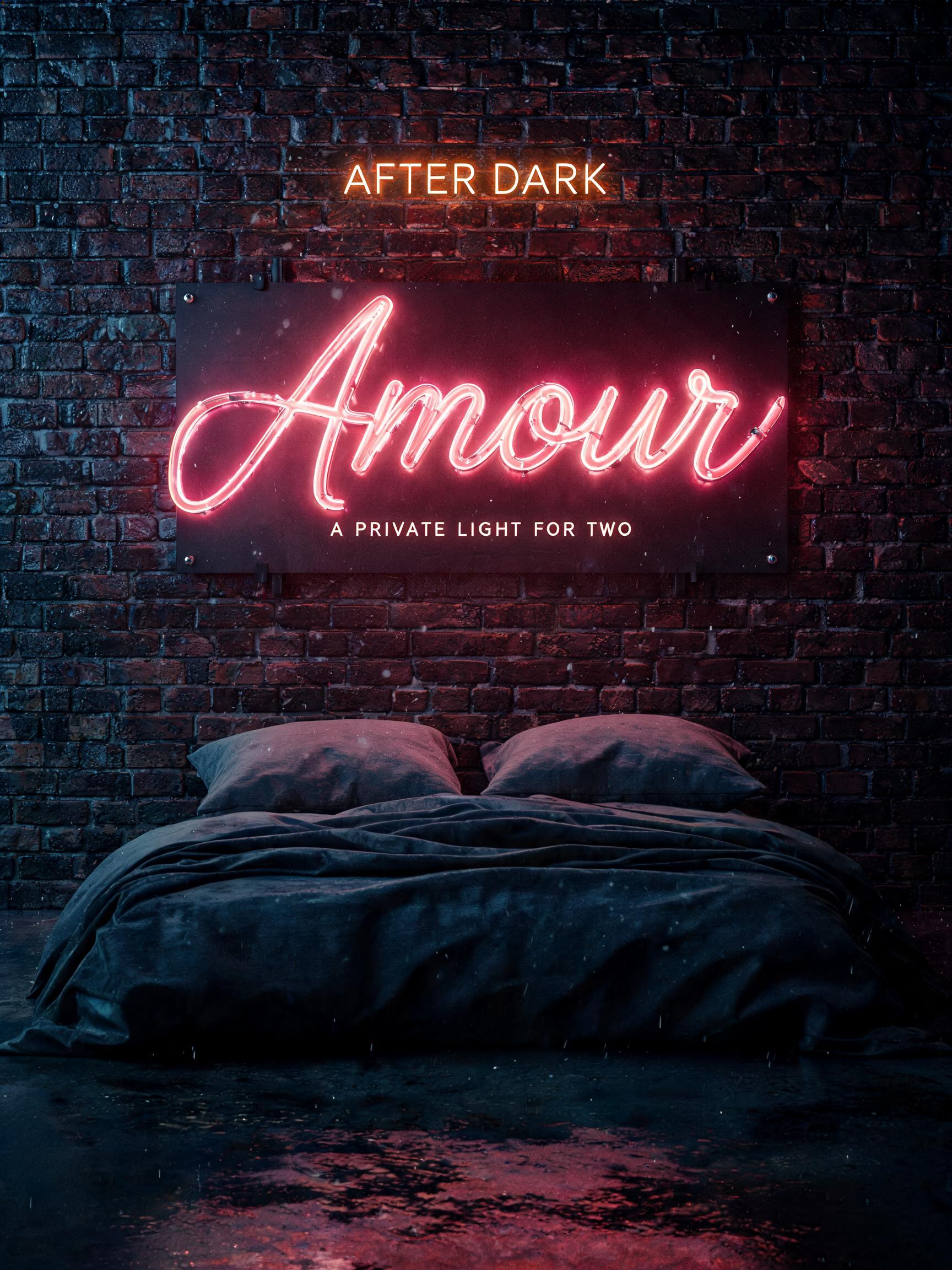 "Amour
AFTER DARK
A PRIVATE LIGHT FOR TWO" — Neon Sign | AI Text Effect Generator