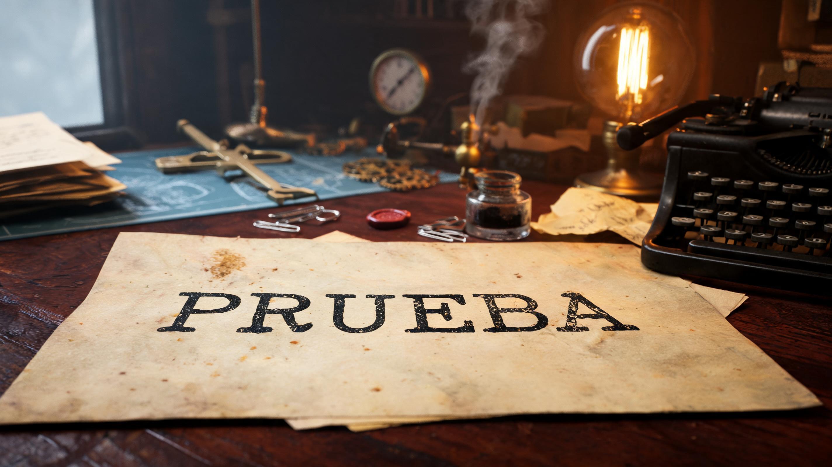 "Prueba" — Steampunk text effect