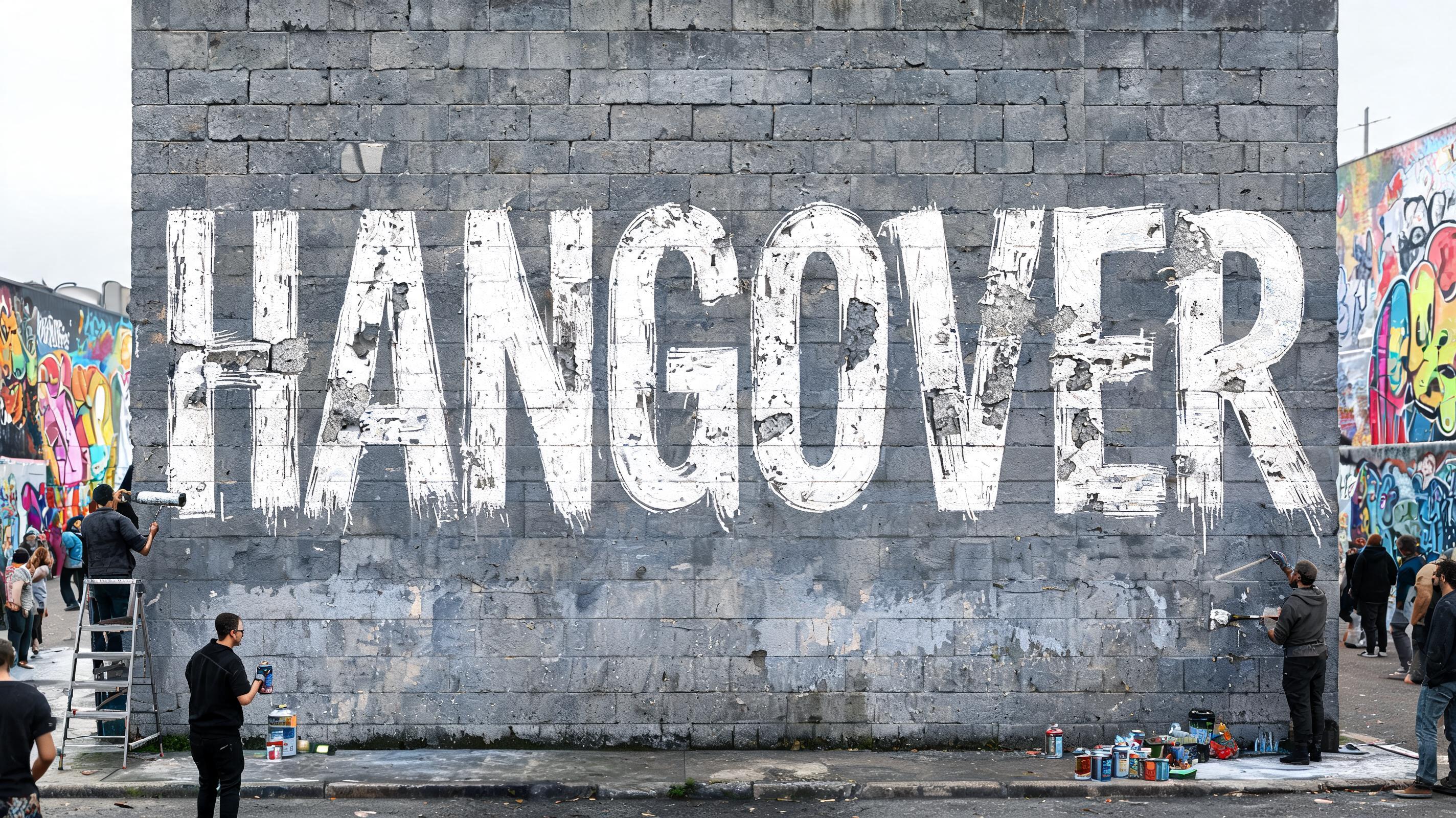 "Hangover" — Brush Dry text effect