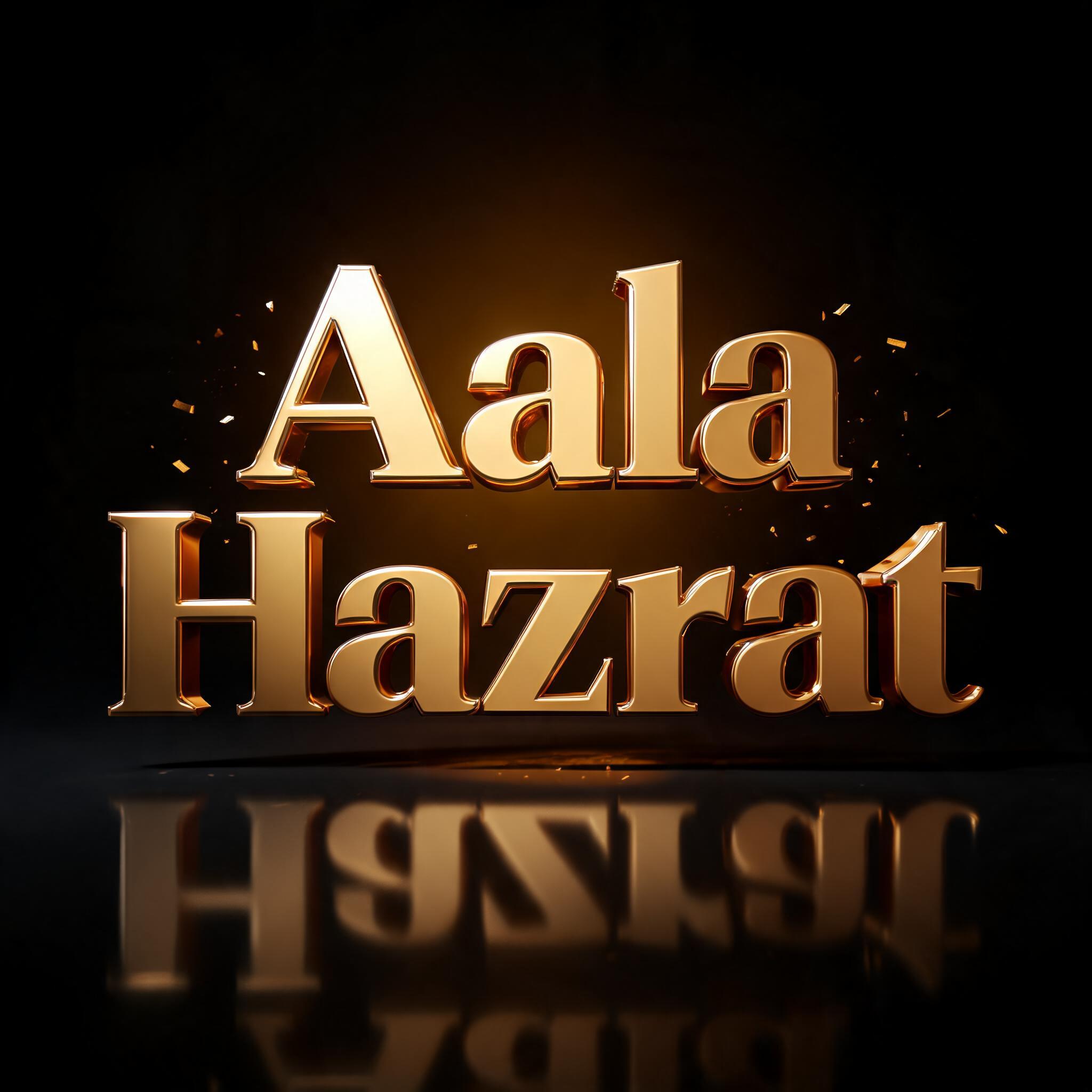 "Aala Hazrat" — 3d Bold Gold | AI Text Effect Generator