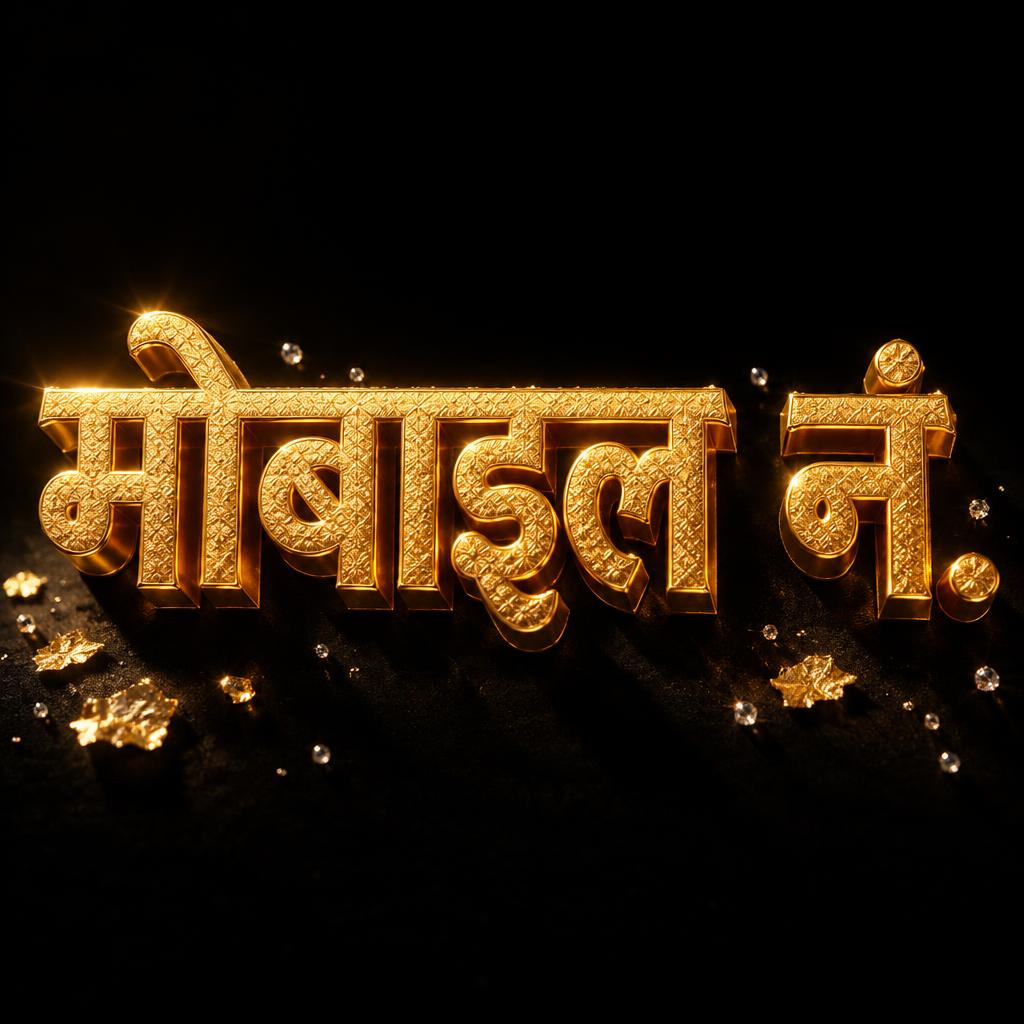 "मोबाइल नं." — Luxury Gold | AI Text Effect Generator