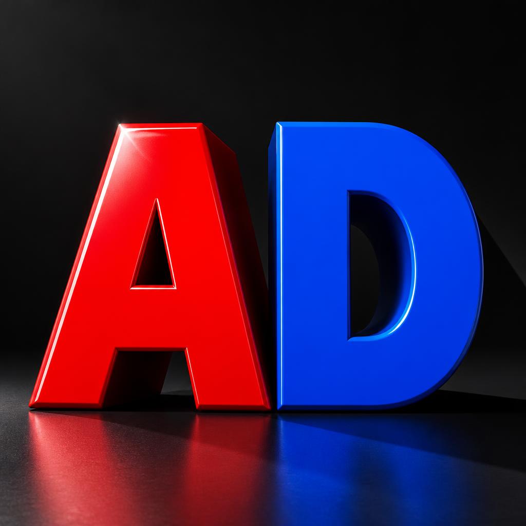 "AD" — 3d Bold | AI Text Effect Generator