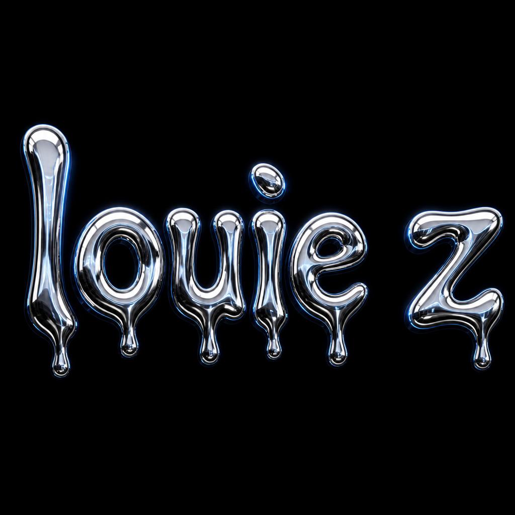 "louie z" — Chrome Metal 3d | AI Text Effect Generator