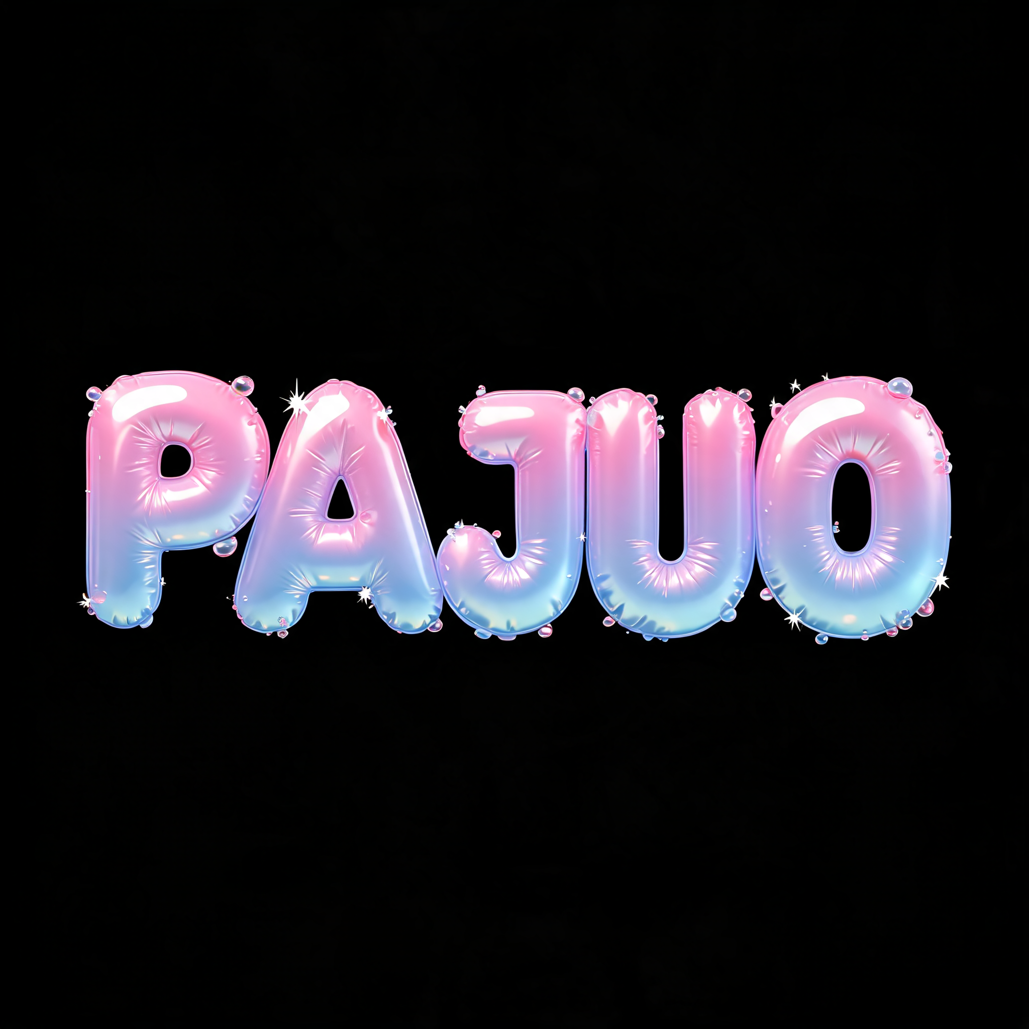 "PAJUO" — Y2k Bubbly text effect
