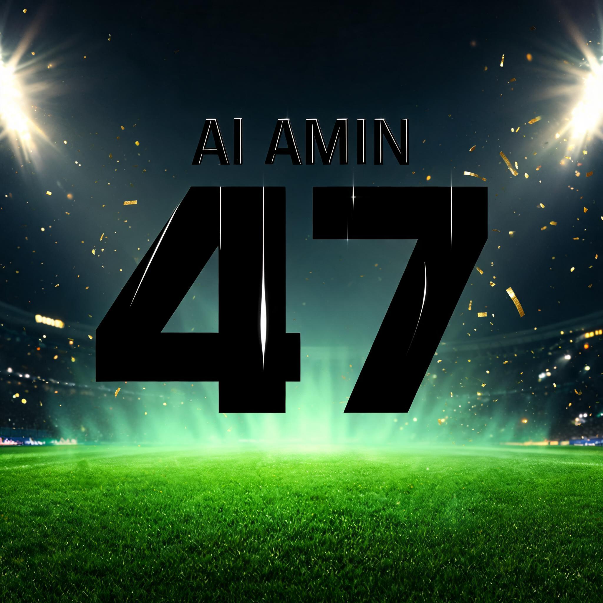 "Al AMIN
47" — Sports Football | AI Text Effect Generator