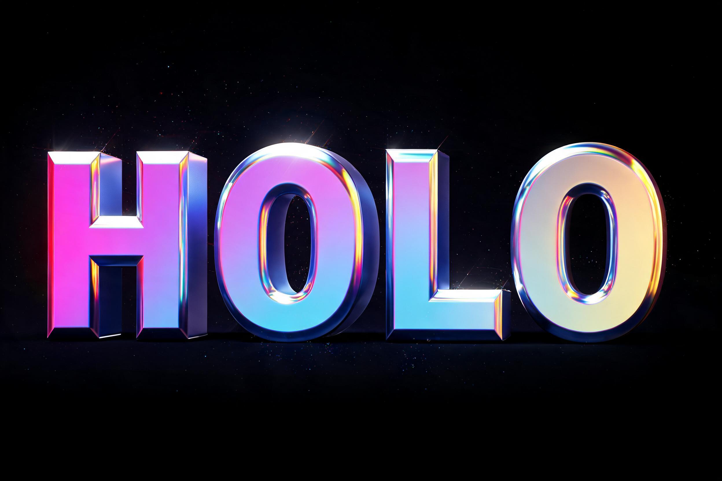 "HOLO" — 3d Bold Holographic | AI Text Effect Generator