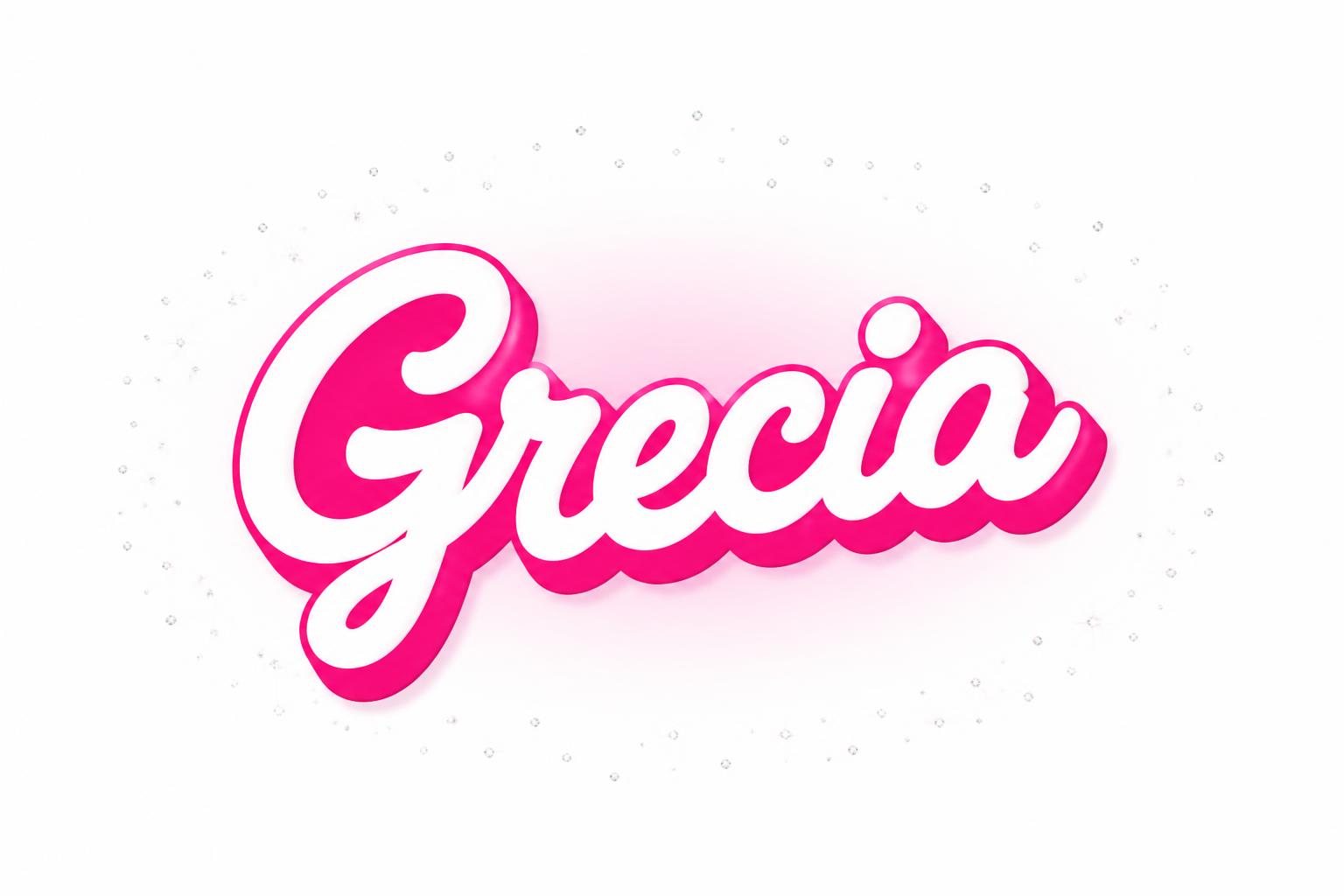 "Grecia" — Barbie text effect