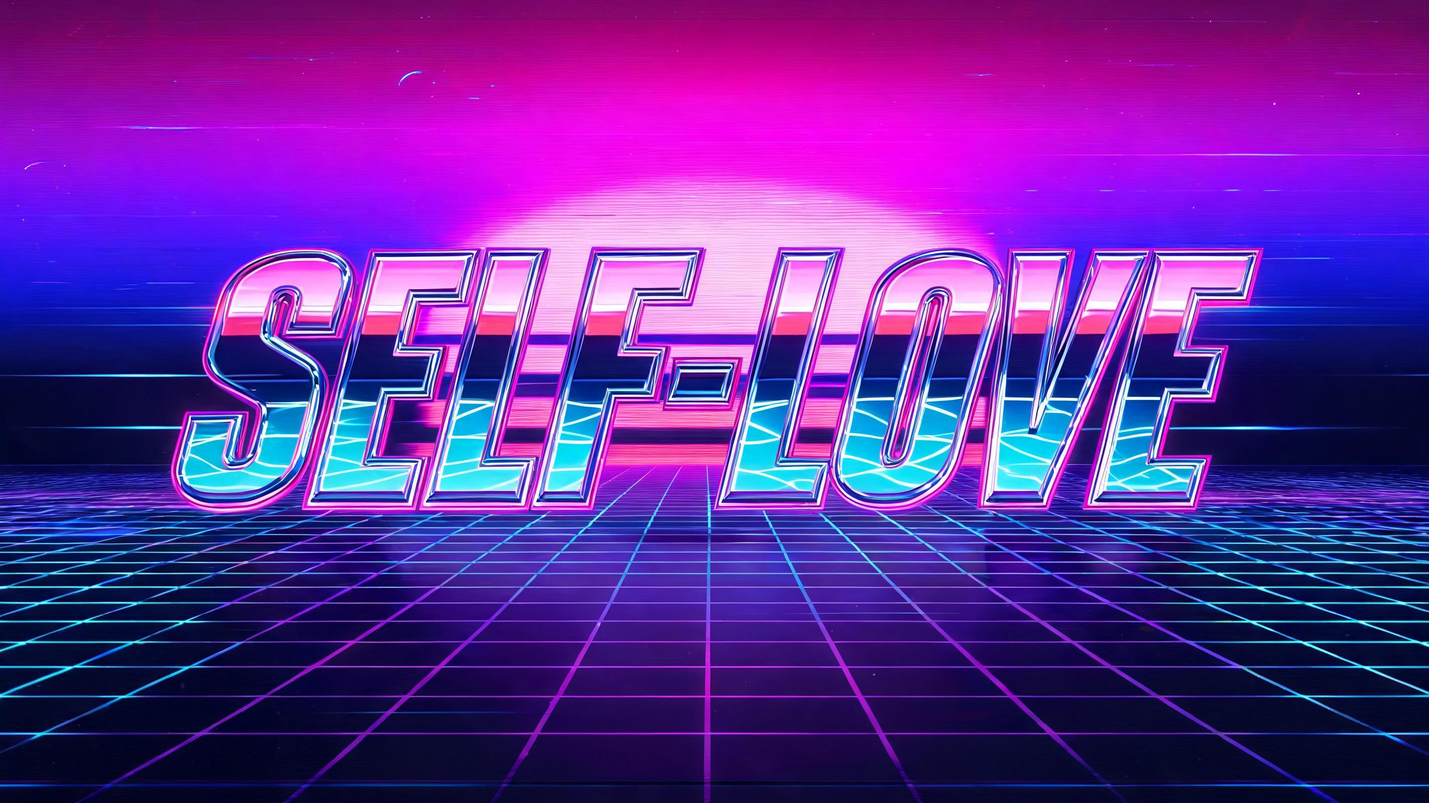 "SELF-LOVE" — Neon 80s | AI Text Effect Generator