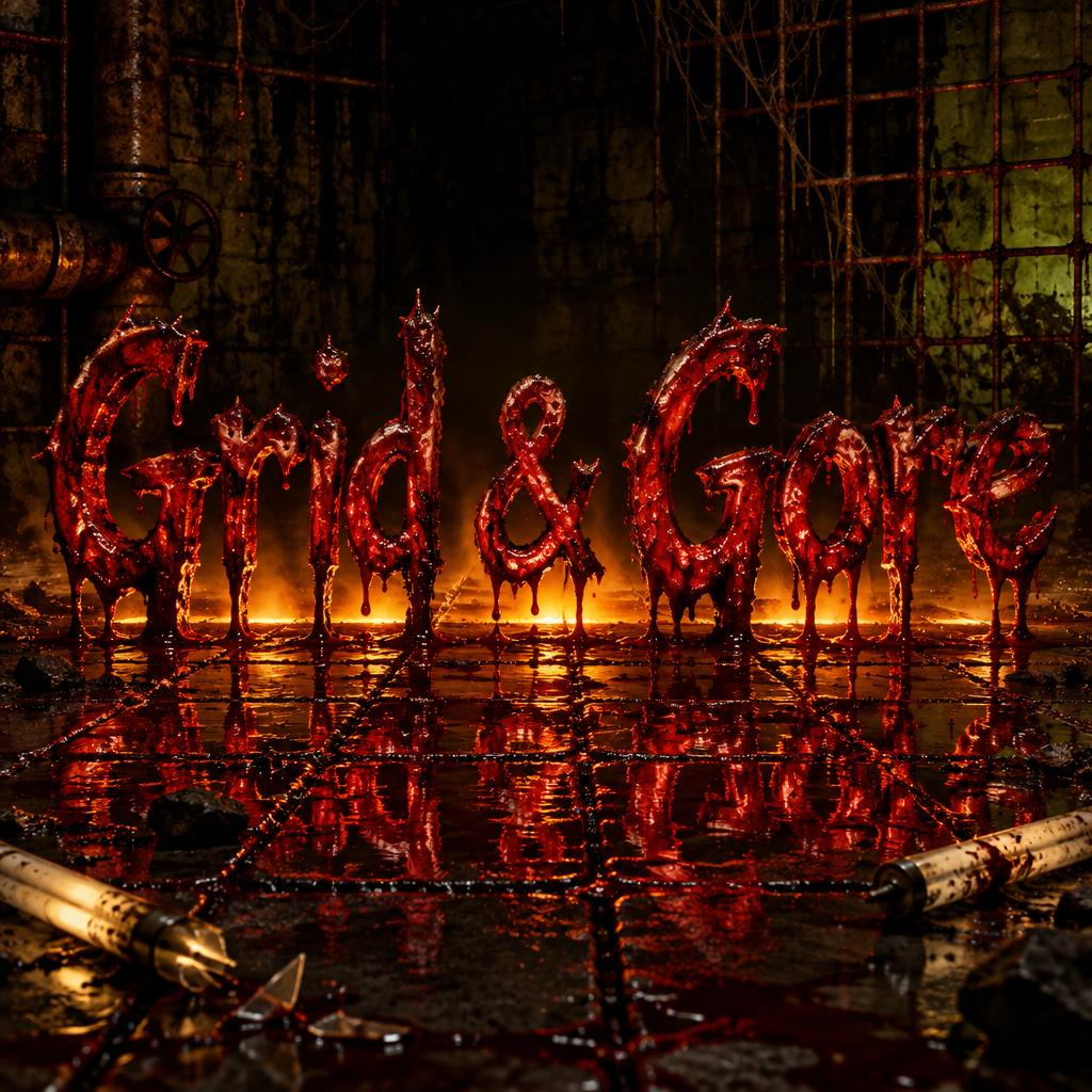 "Grid & Gore" — Horror text effect