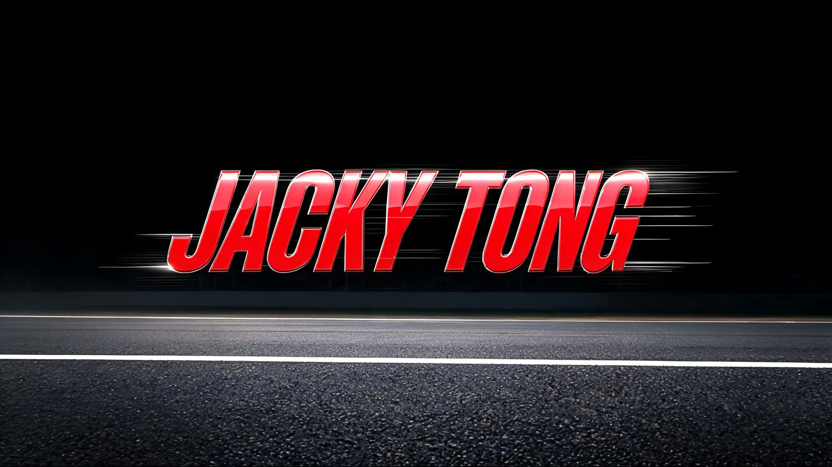 "JACKY TONG" — Racing | AI Text Effect Generator