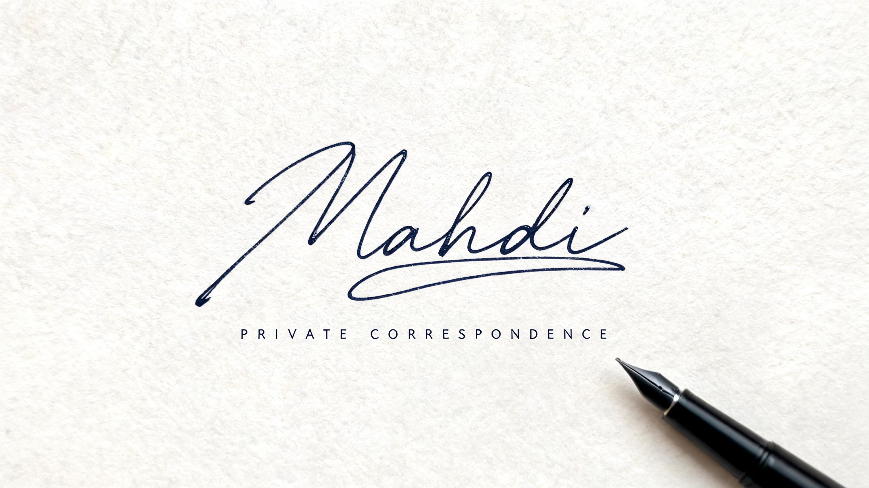 "Mahdi" — Cursive Signature text effect