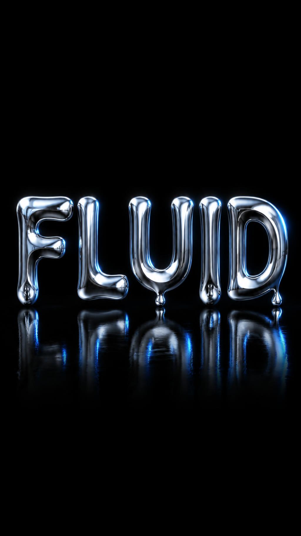 "FLUID" — Chrome Metal 3d | AI Text Effect Generator