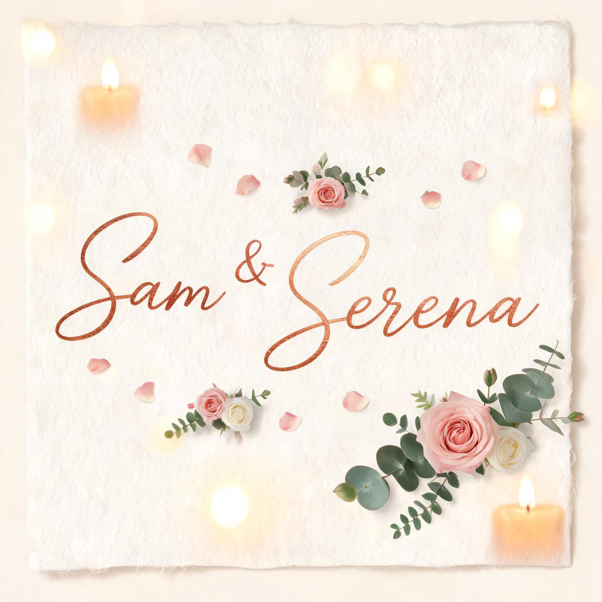 "Sam & Serena" — Wedding text effect