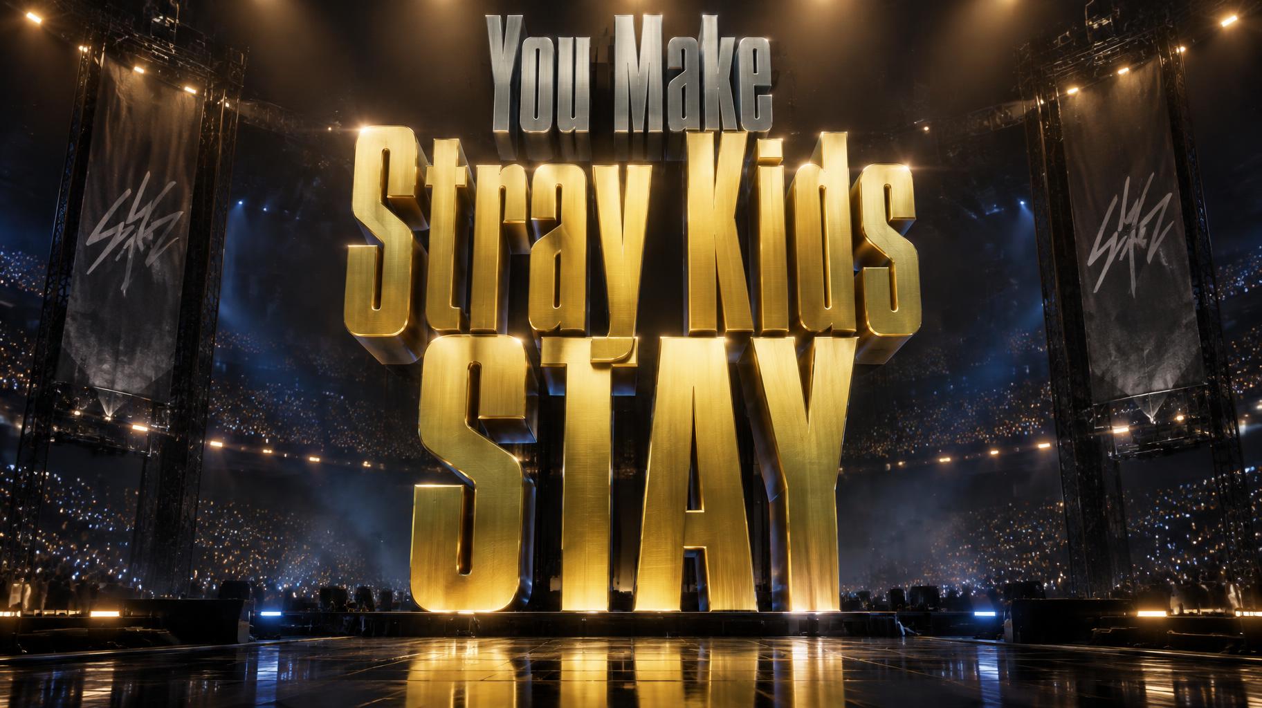 "You Make Stray Kids STAY" — Metallic | AI Text Effect Generator