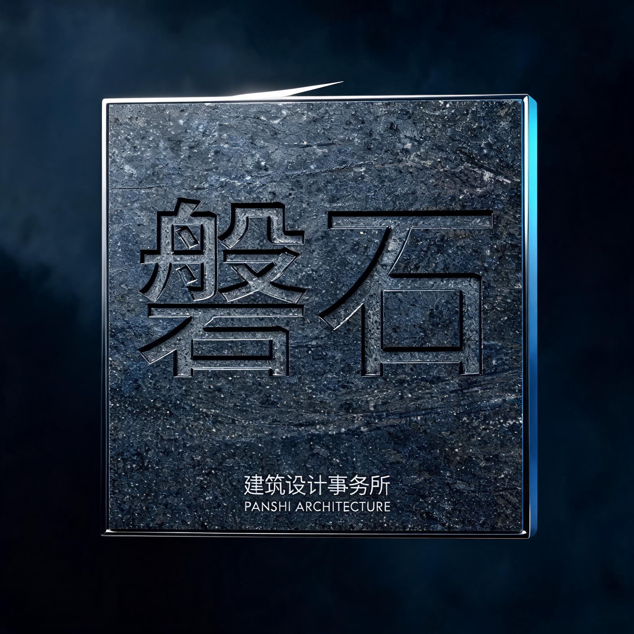"磐石
建筑设计事务所
PANSHI ARCHITECTURE" — Chrome Metal 3d | AI Text Effect Generator