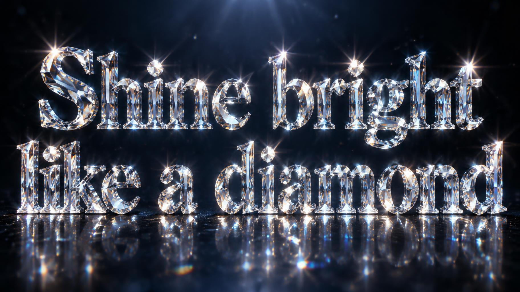 "Shine bright like a diamond" — Glass Crystal | AI Text Effect Generator