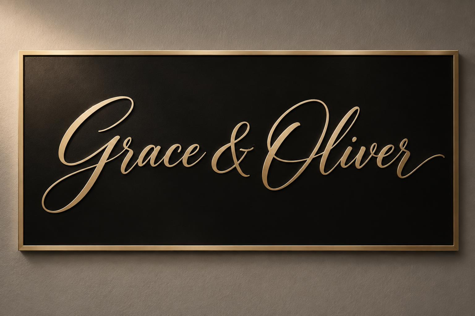 "Grace & Oliver" — Elegant Script | AI Text Effect Generator