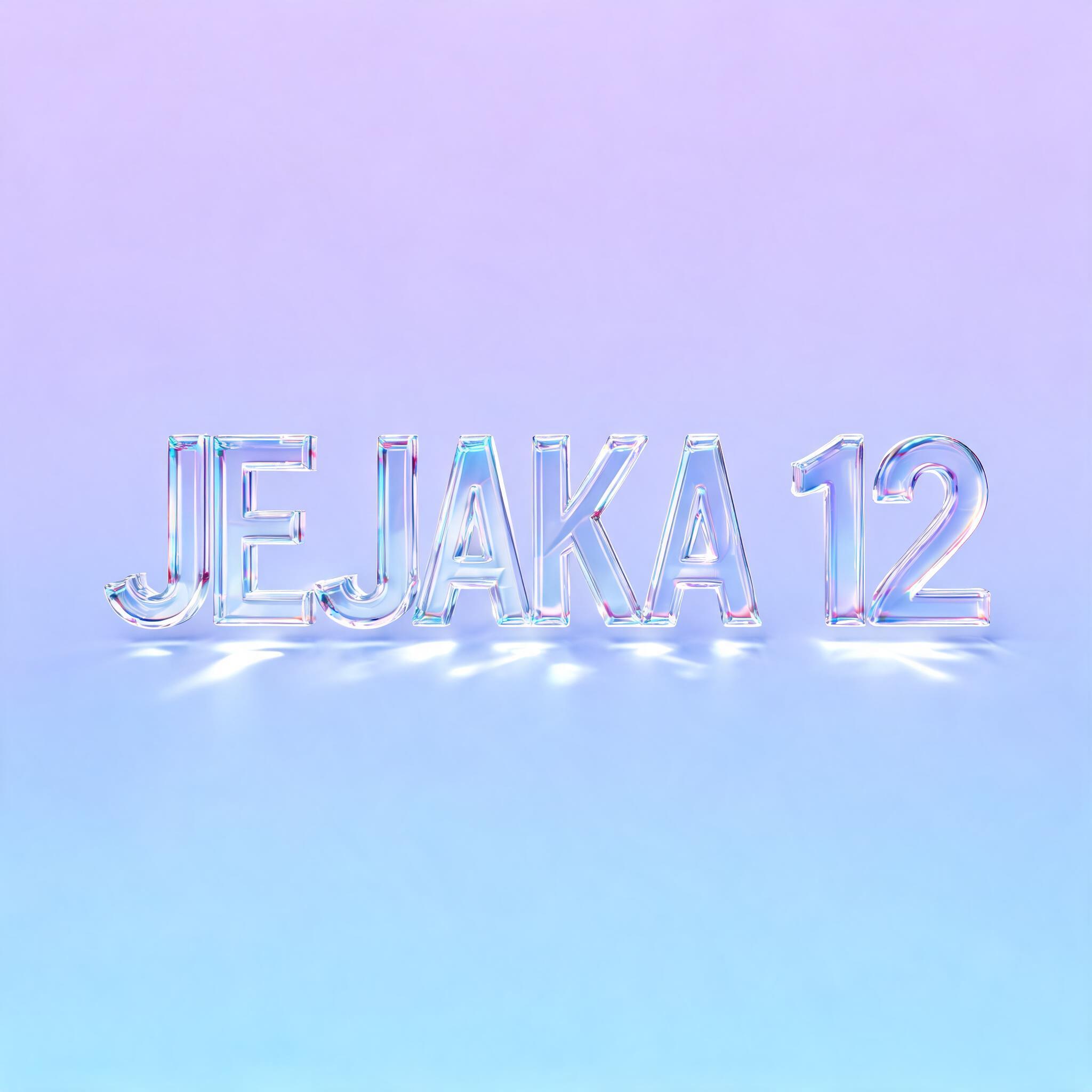 "JEJAKA 12" — Glass | AI Text Effect Generator