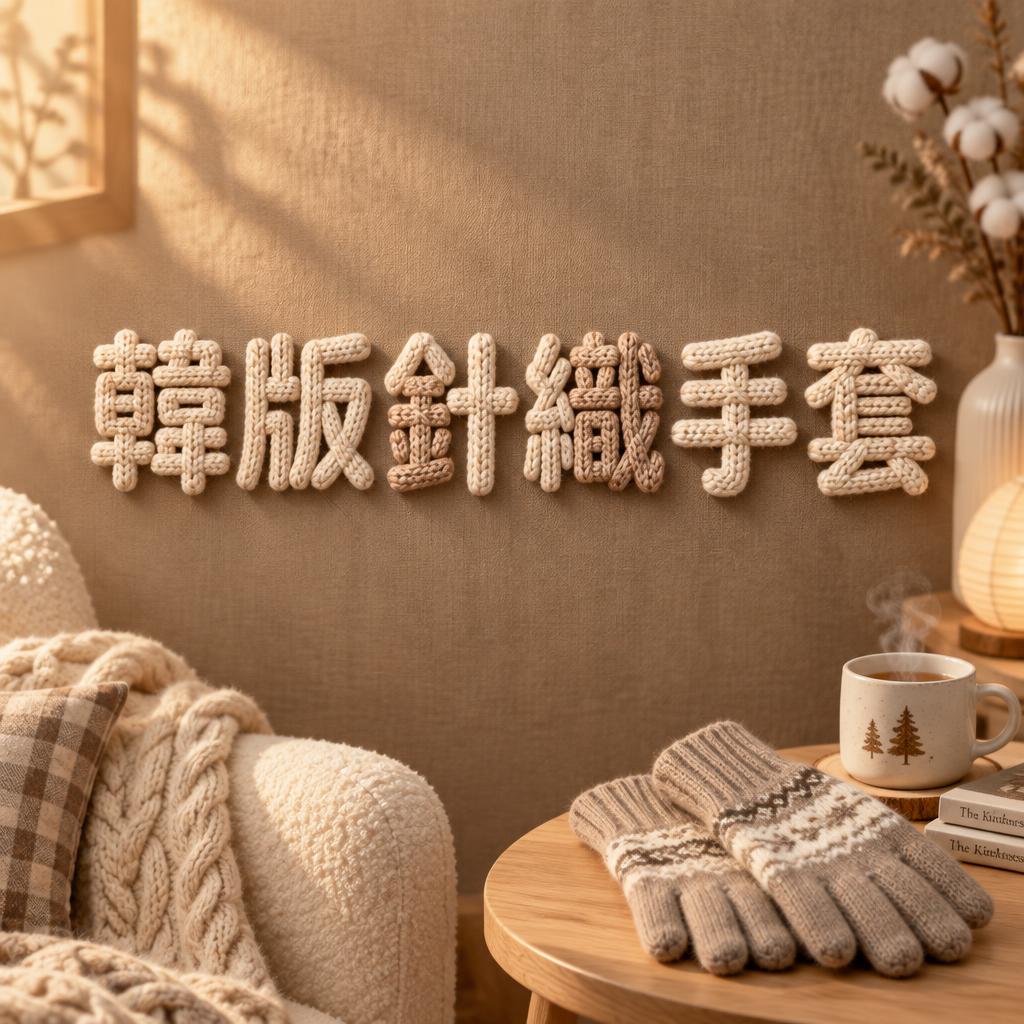 "韓版針織手套" —  | AI Text Effect Generator