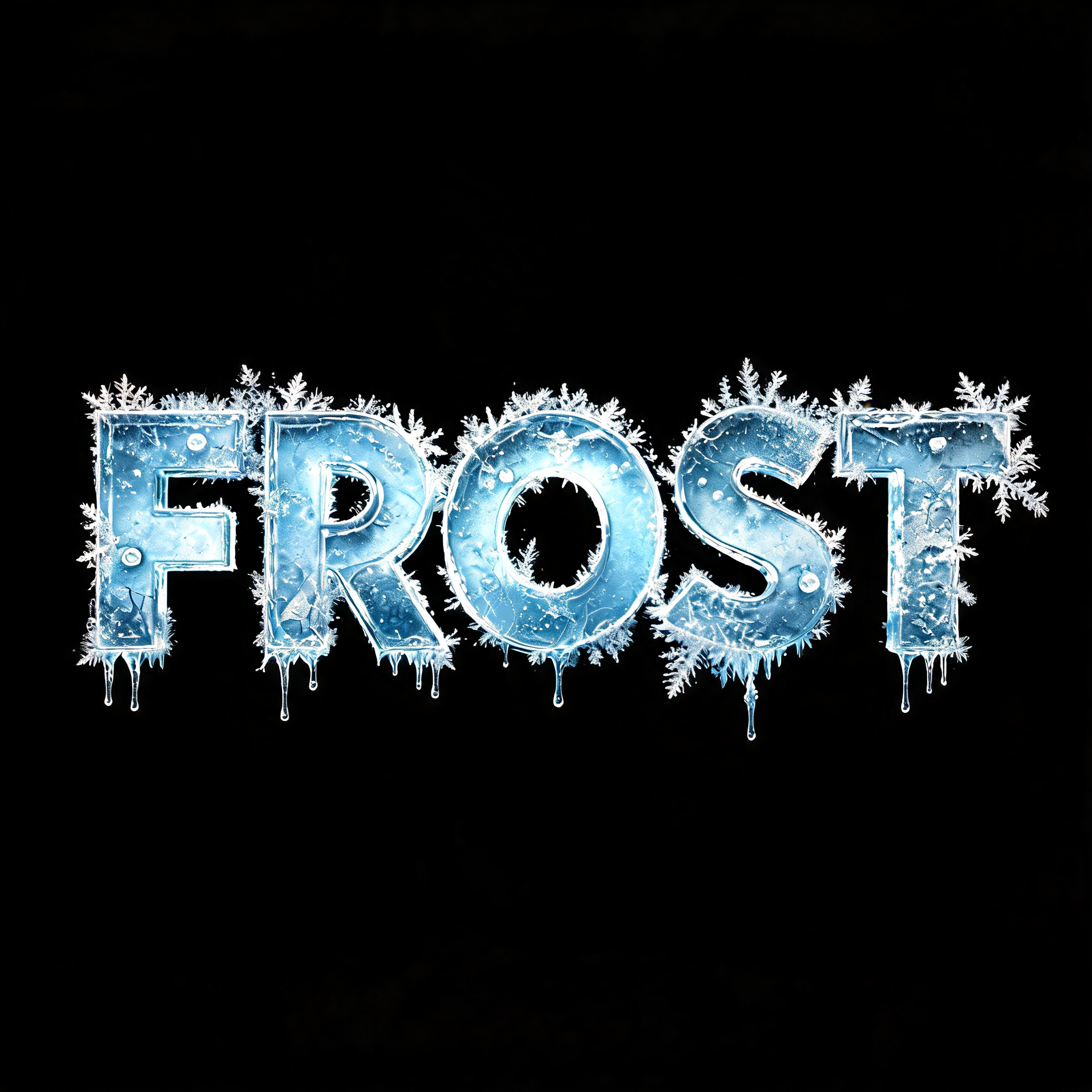 "FROST" — Glass Frozen | AI Text Effect Generator