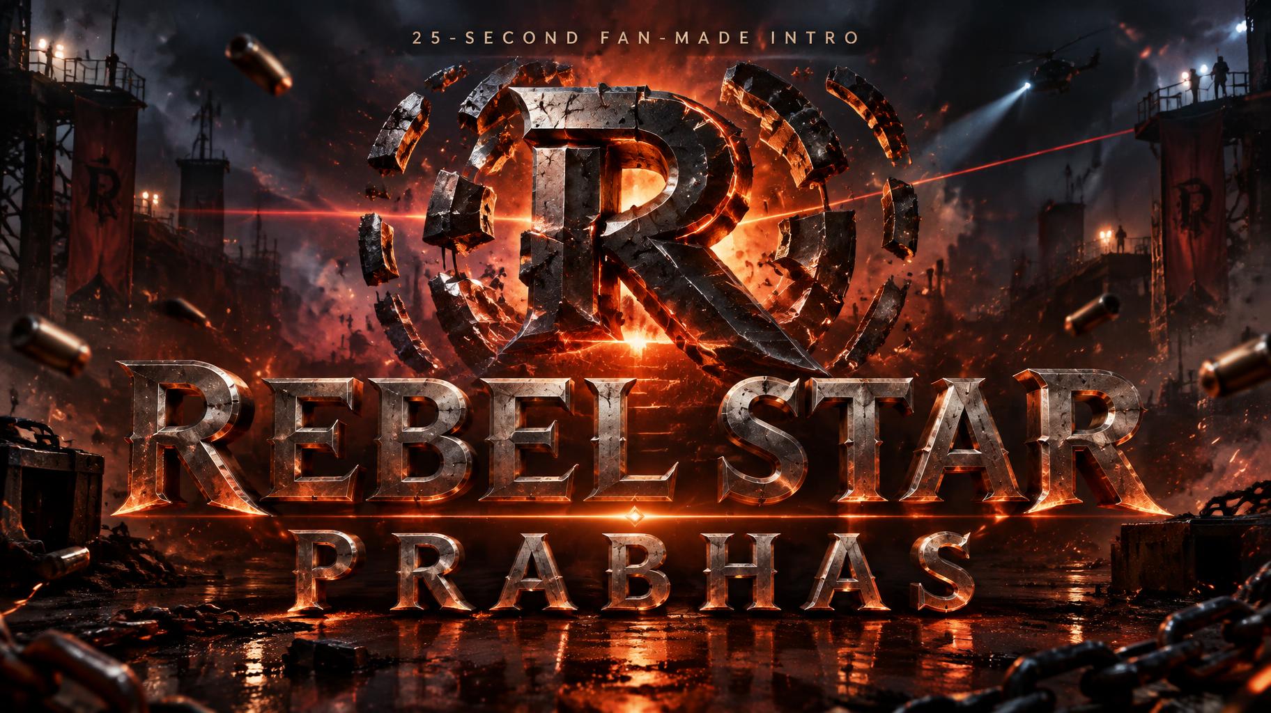 "REBEL STAR
PRABHAS
25-SECOND FAN-MADE INTRO" — Cinematic Netflix | AI Text Effect Generator