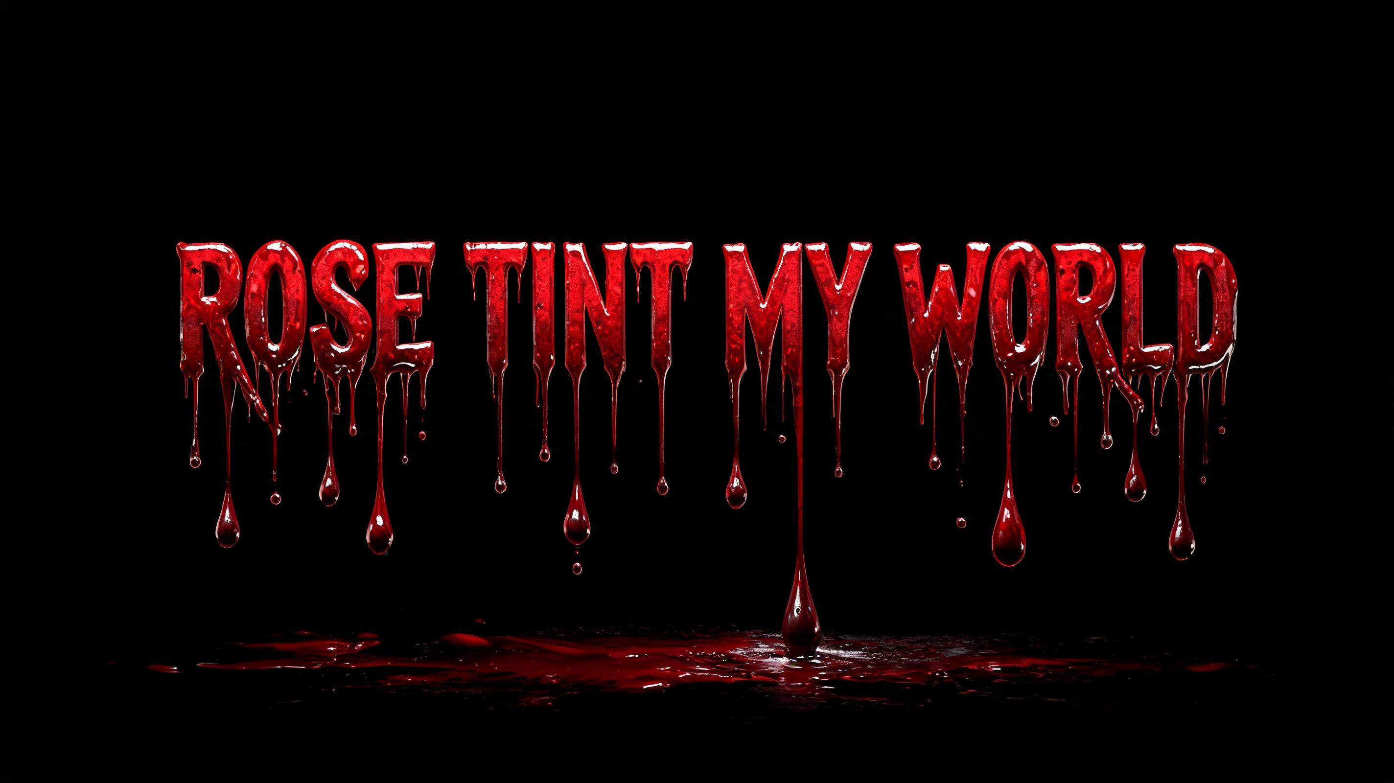 "ROSE TINT MY WORLD" — Drip Font Blood | AI Text Effect Generator