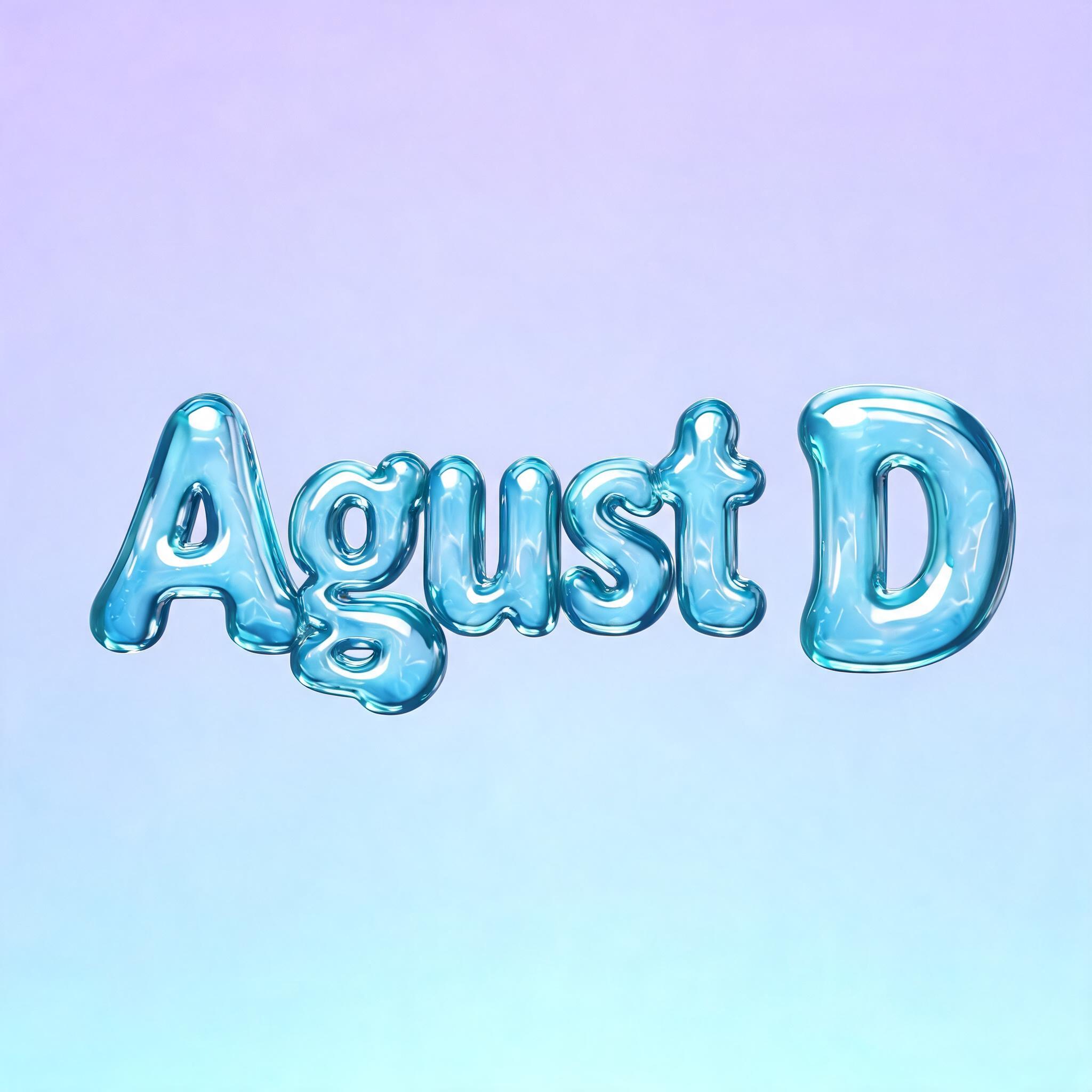 "Agust D" — Glass Liquid | AI Text Effect Generator