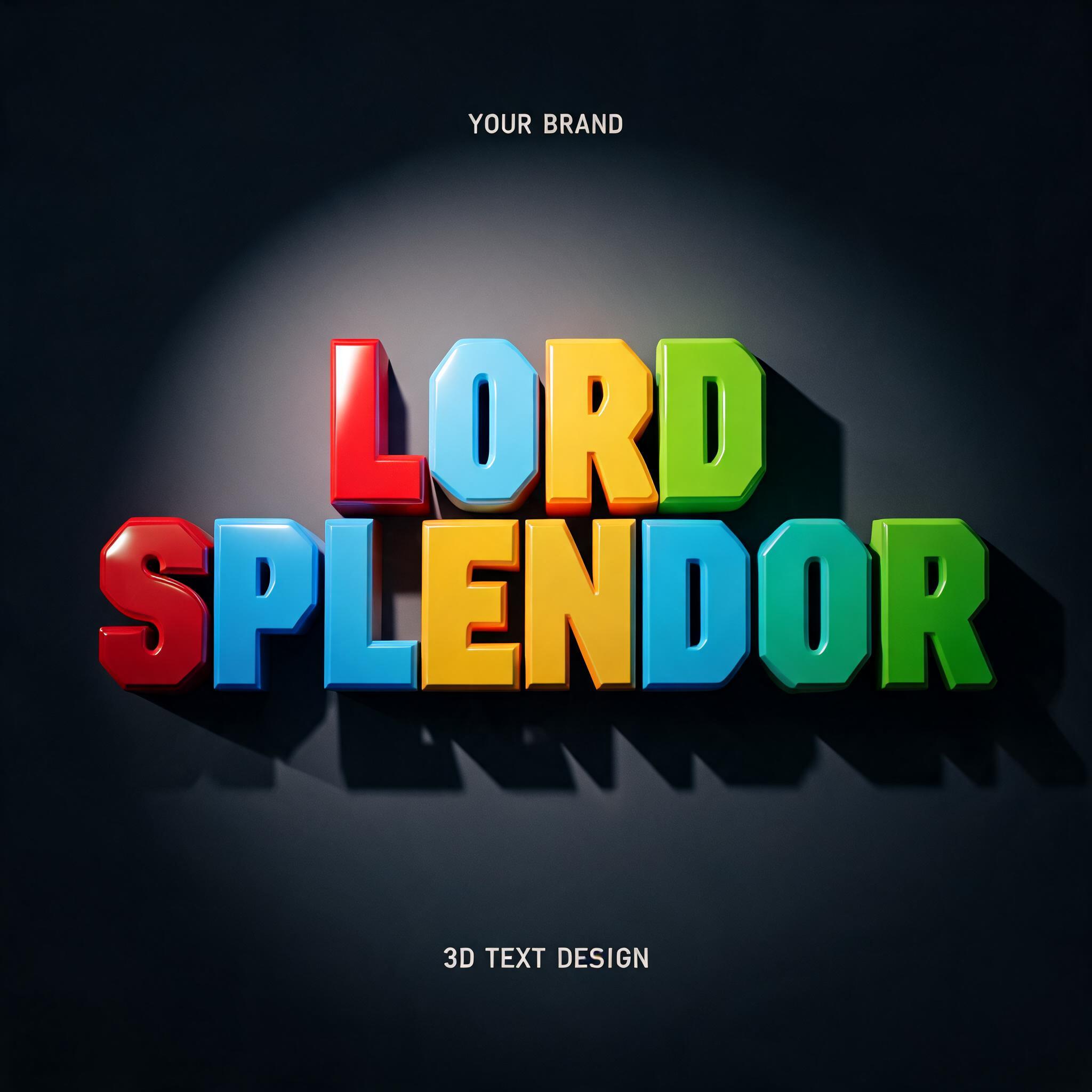 "LORD SPLENDOR" — 3d Bold | AI Text Effect Generator