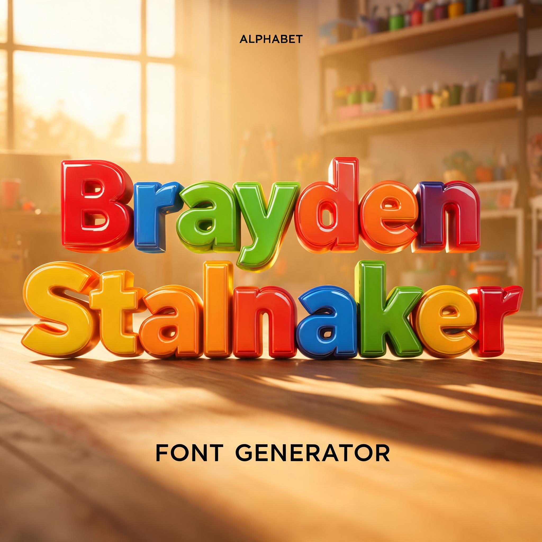 "Brayden Stalnaker" — 3d Bold | AI Text Effect Generator