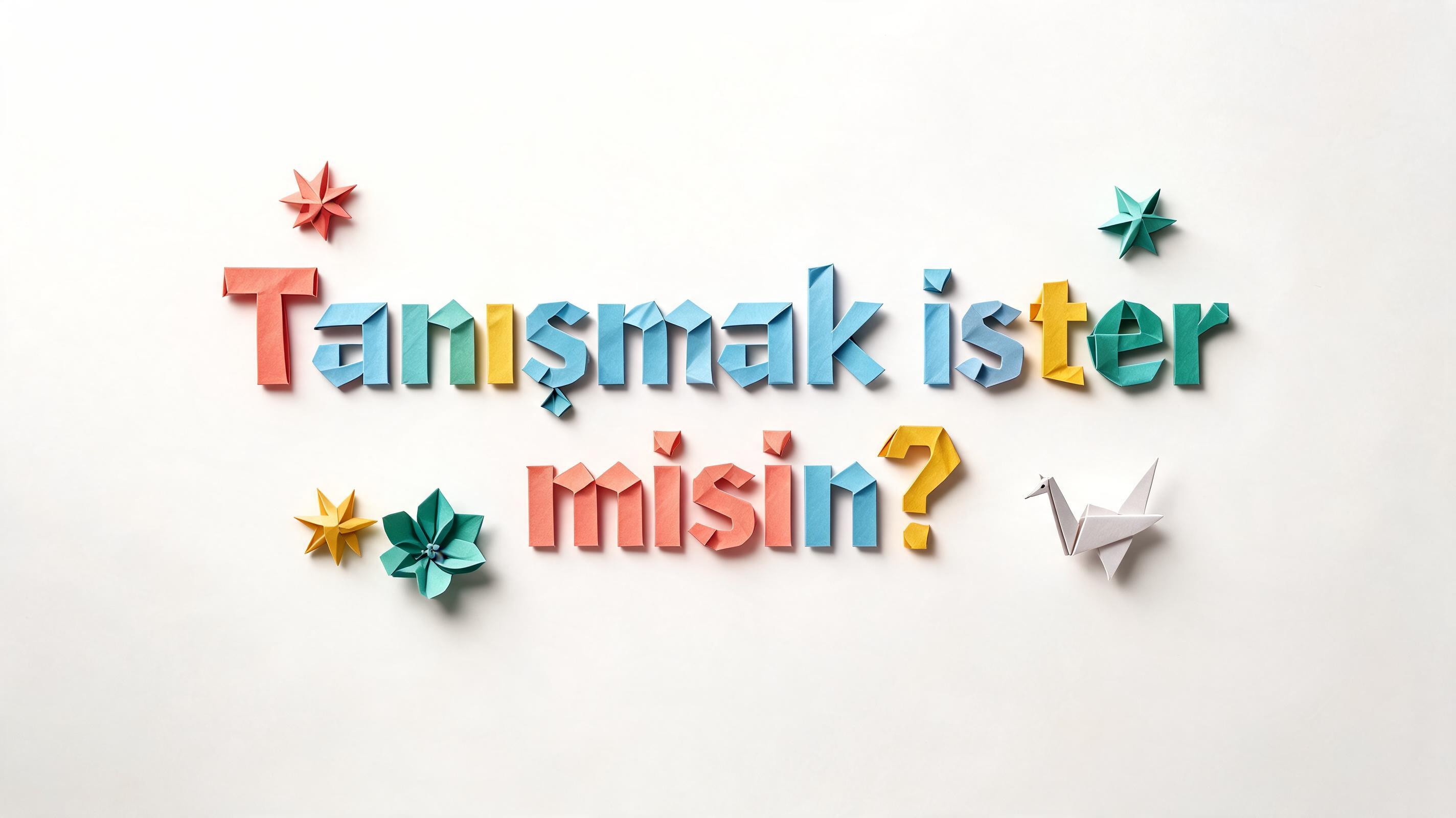 "Tanışmak ister misin?" — Origami text effect
