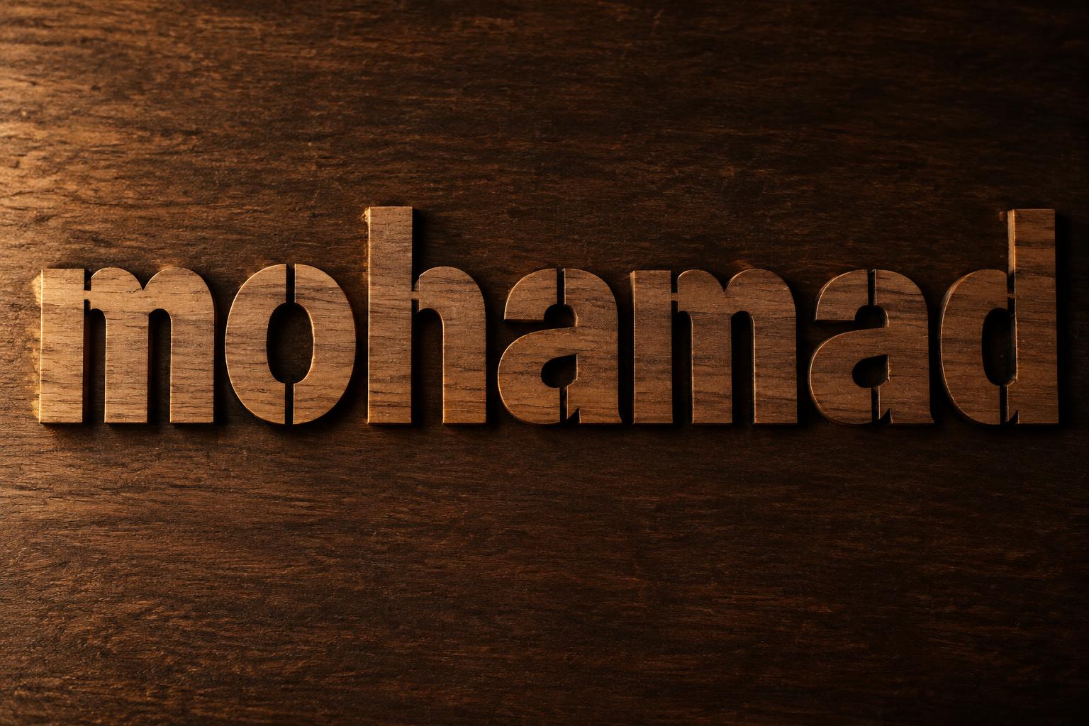 "mohamad" — Laser Cut text effect