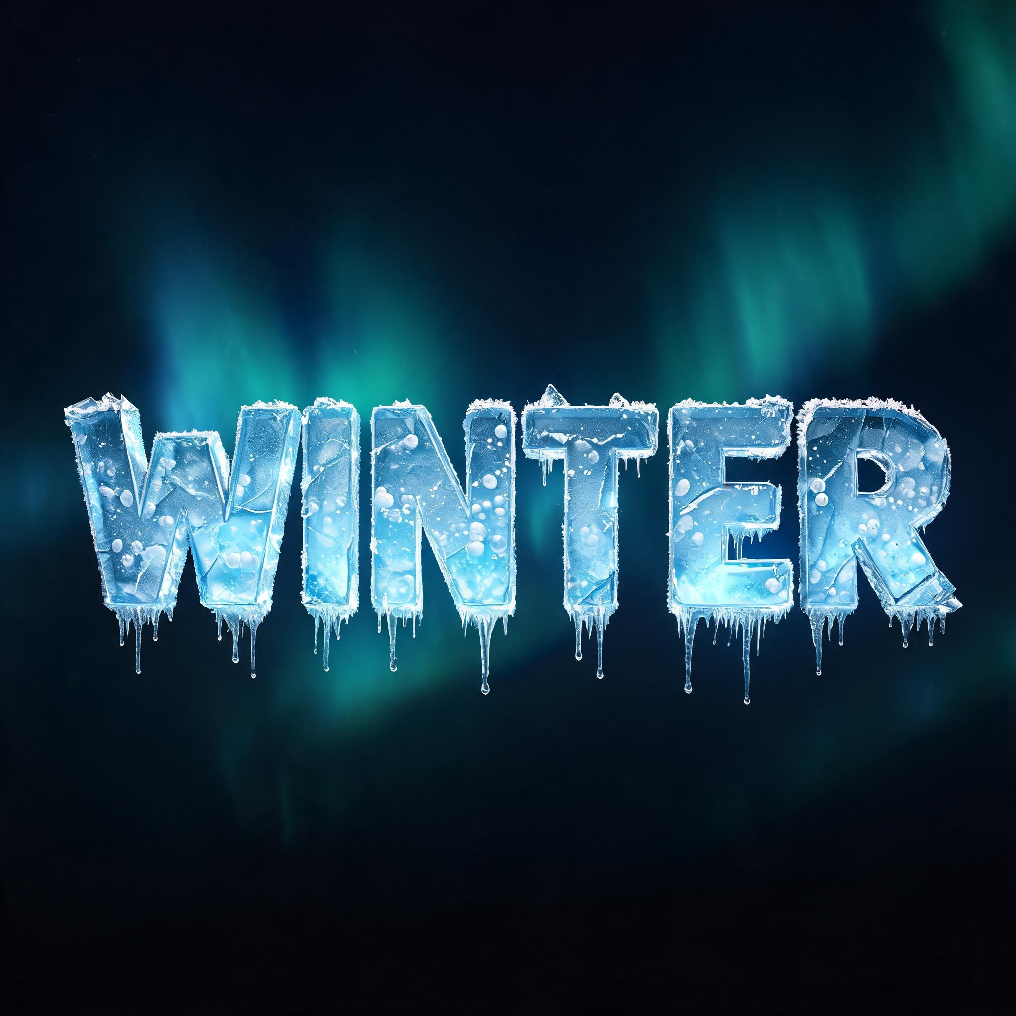 "WINTER" — Glass Frozen | AI Text Effect Generator