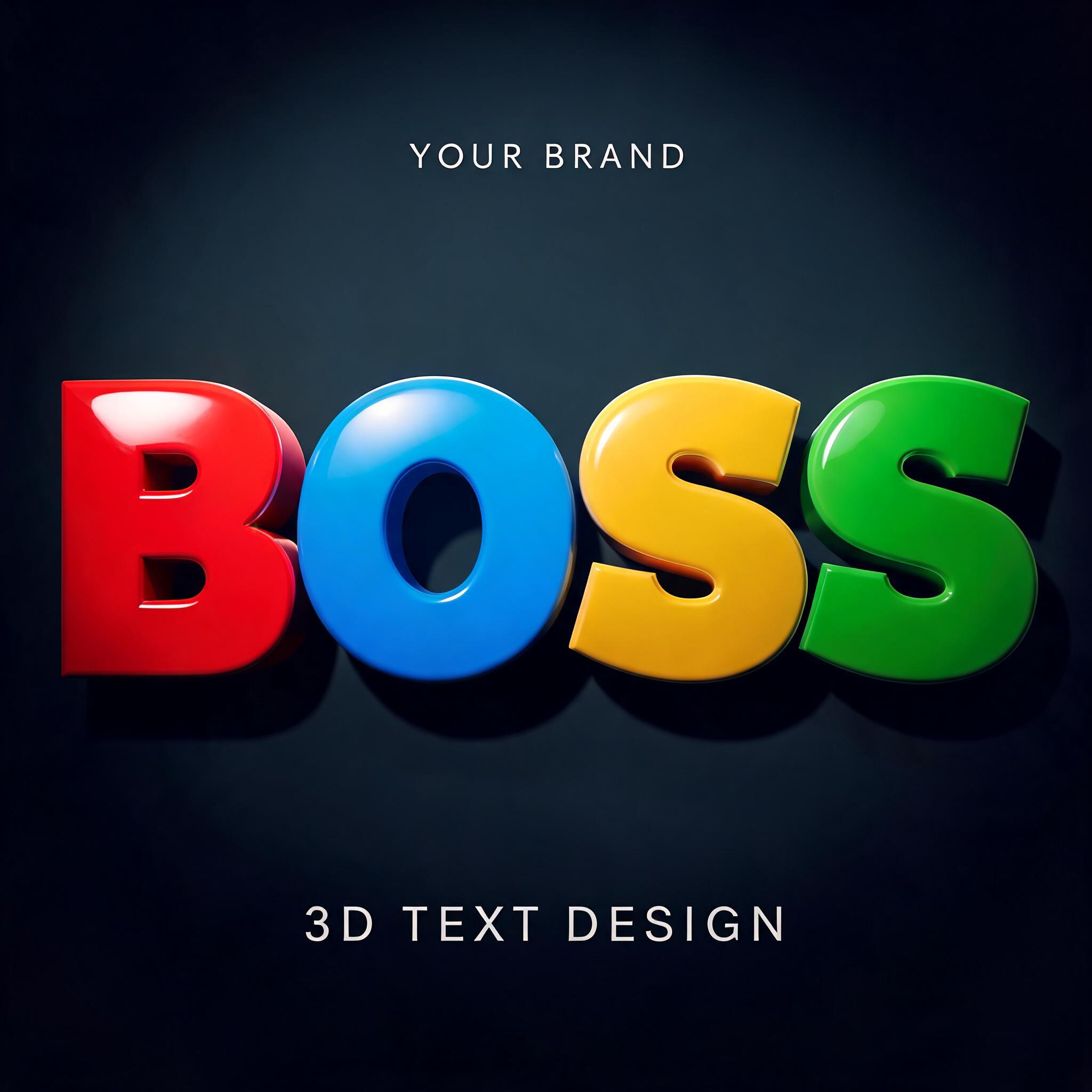 "BOSS" — 3d Bold | AI Text Effect Generator