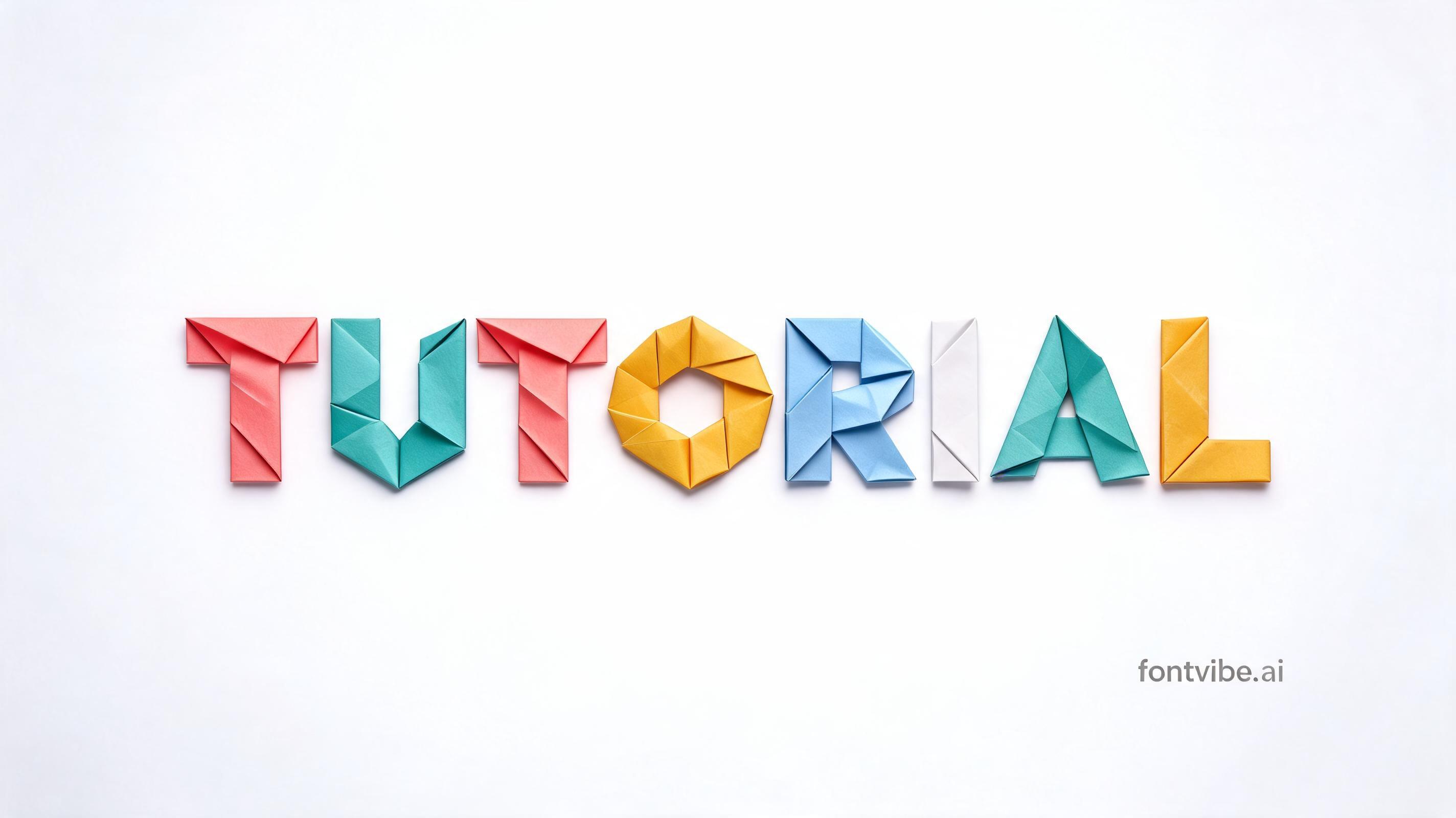 "Tutorial" — Origami text effect