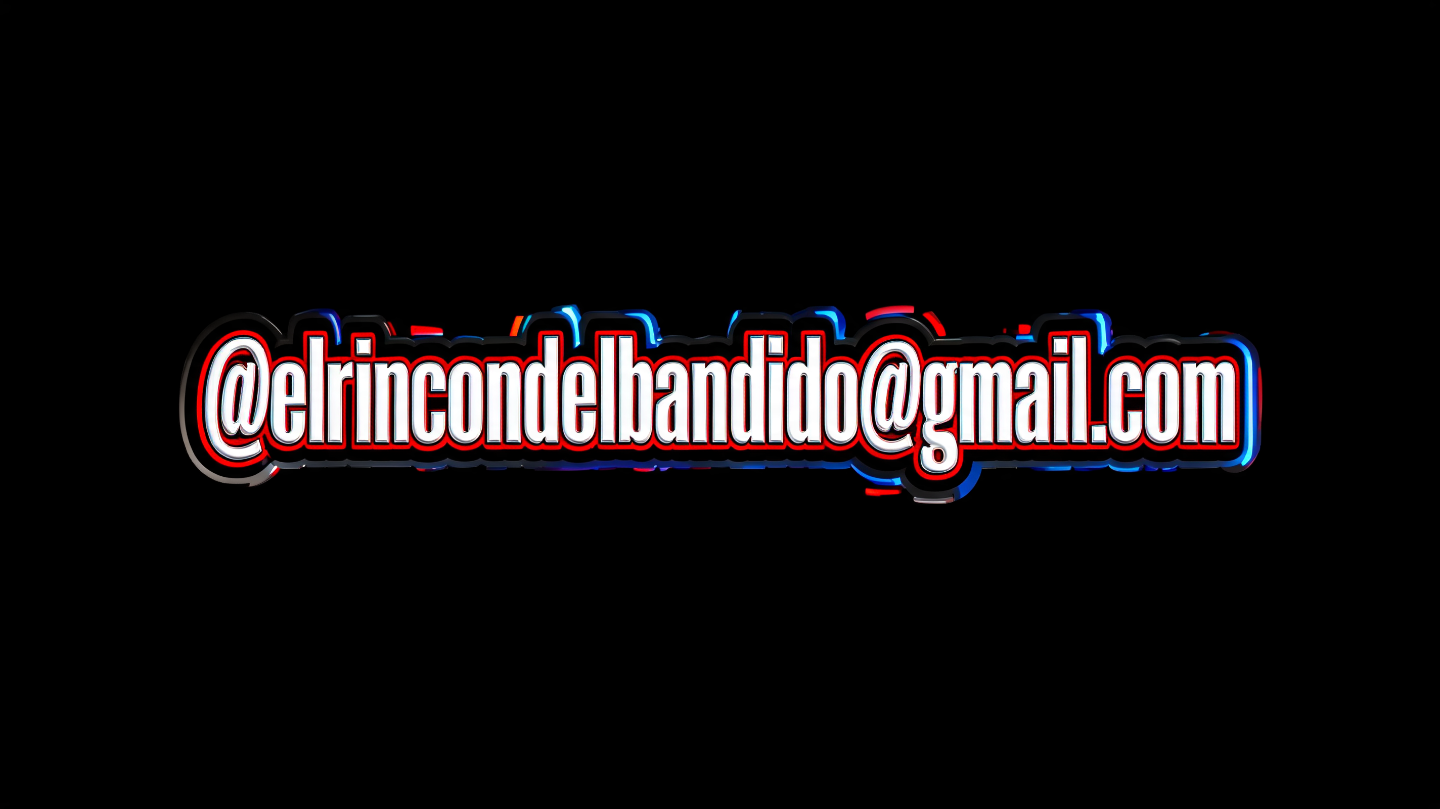 "@elrincondelbandido@gmail.com" — Cinematic Youtube Creator text effect