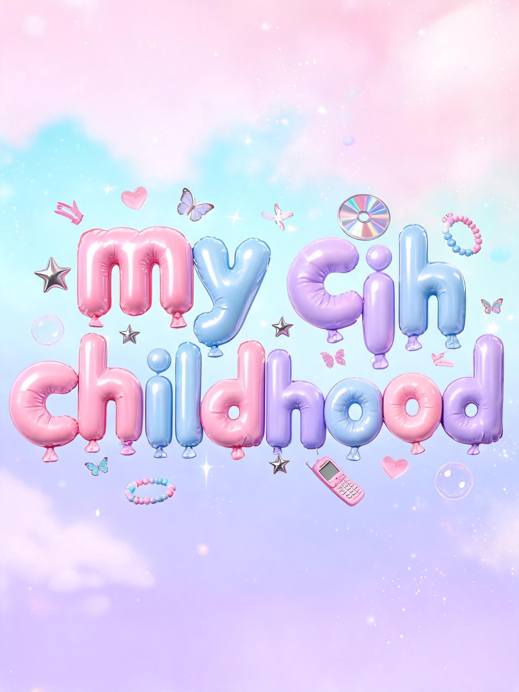 "my childhood" — Y2k Bubbly | AI Text Effect Generator
