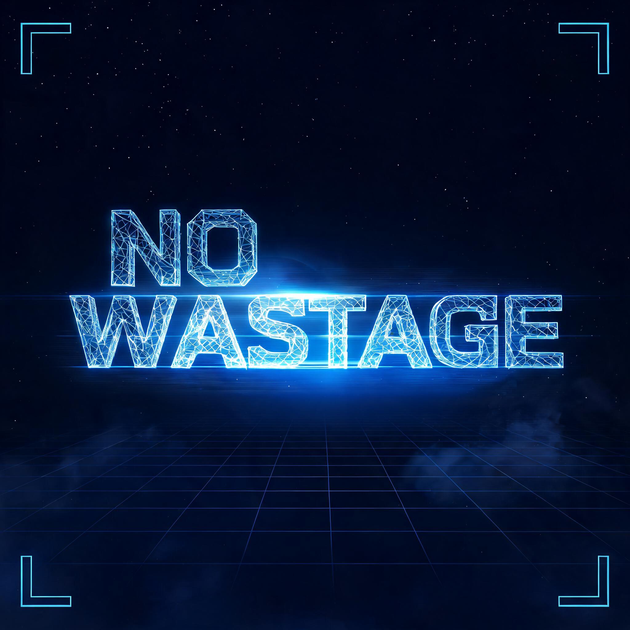 "NO WASTAGE 
" — Futuristic | AI Text Effect Generator