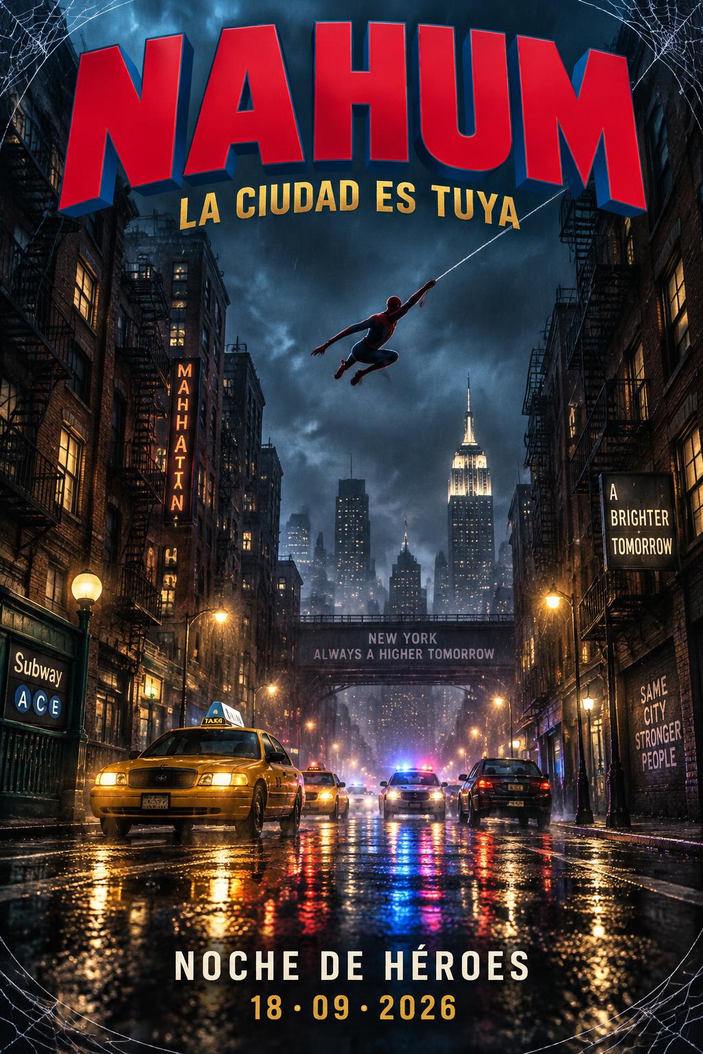 NAHUM
LA CIUDAD ES TUYA
NOCHE DE HÉROES
18 · 09 · 2026