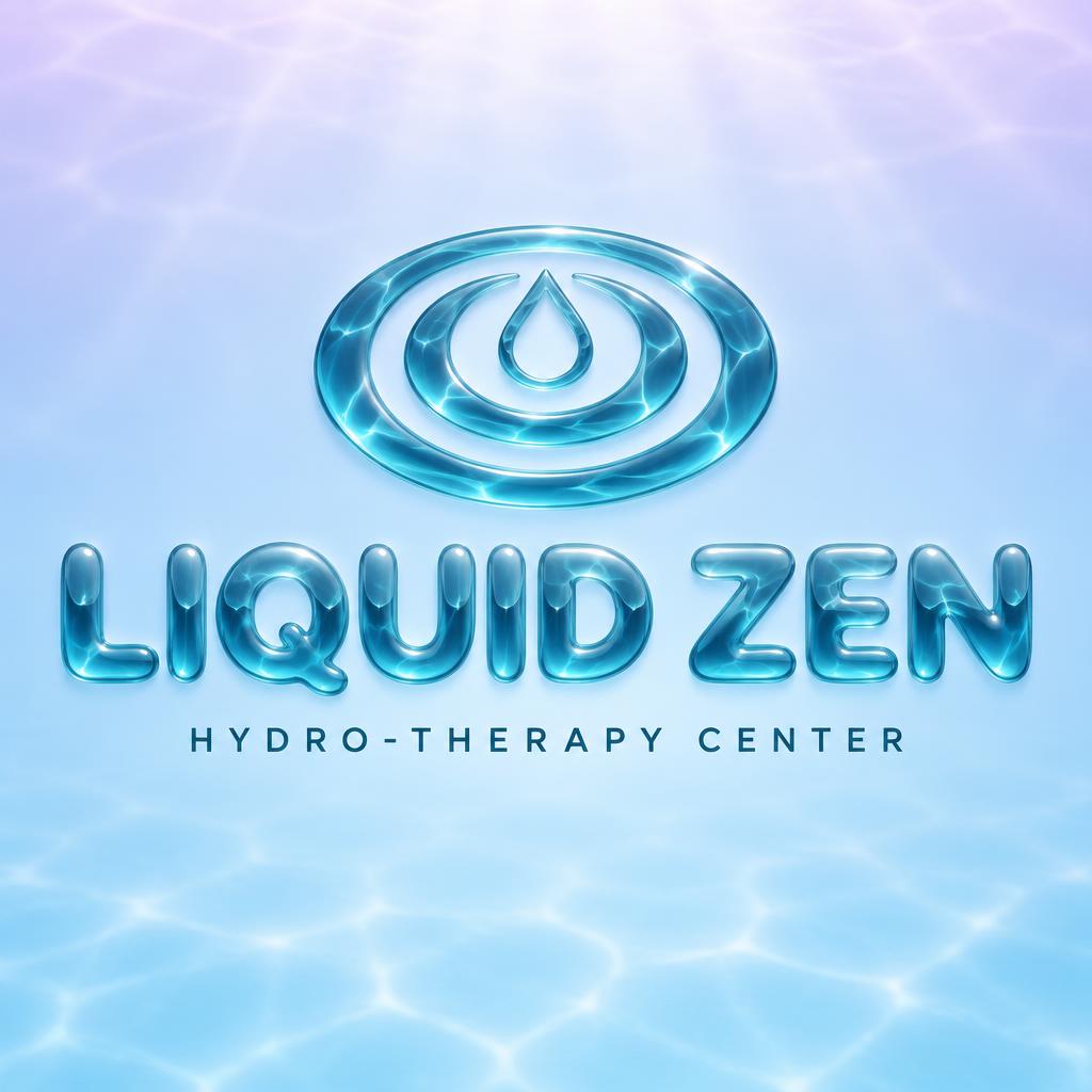 "LIQUID ZEN
HYDRO-THERAPY CENTER" — Glass Liquid | AI Text Effect Generator