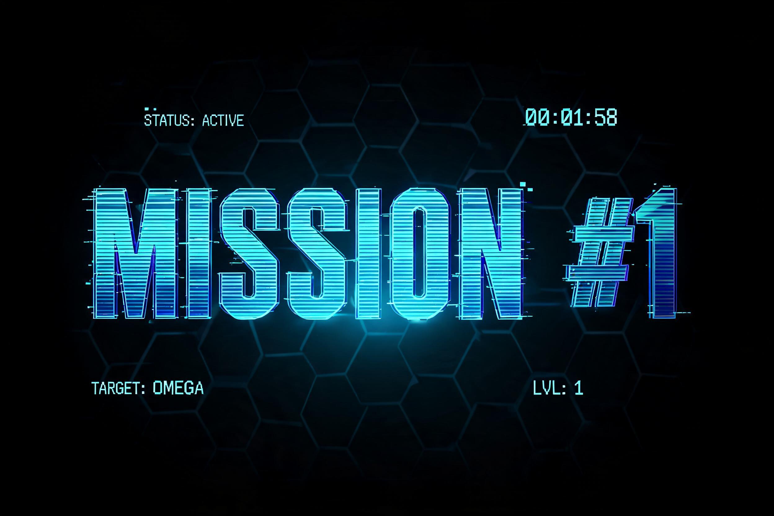 "Mission #1" — Cyberpunk Hologram | AI Text Effect Generator
