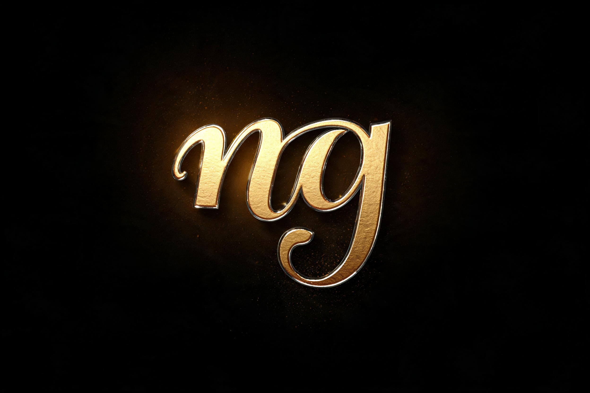 "ng" — 3d Bold Gold | AI Text Effect Generator