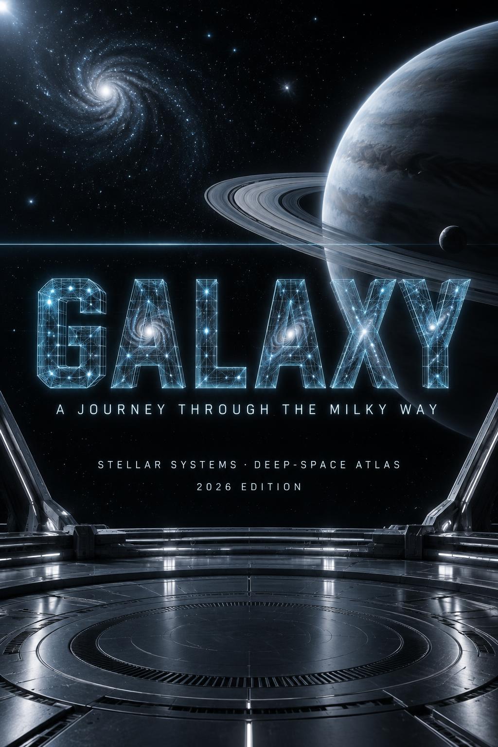 "GALAXY
A JOURNEY THROUGH THE MILKY WAY
STELLAR SYSTEMS · DEEP-SPACE ATLAS
2026 EDITION" — Cinematic Scifi | AI Text Effect Generator