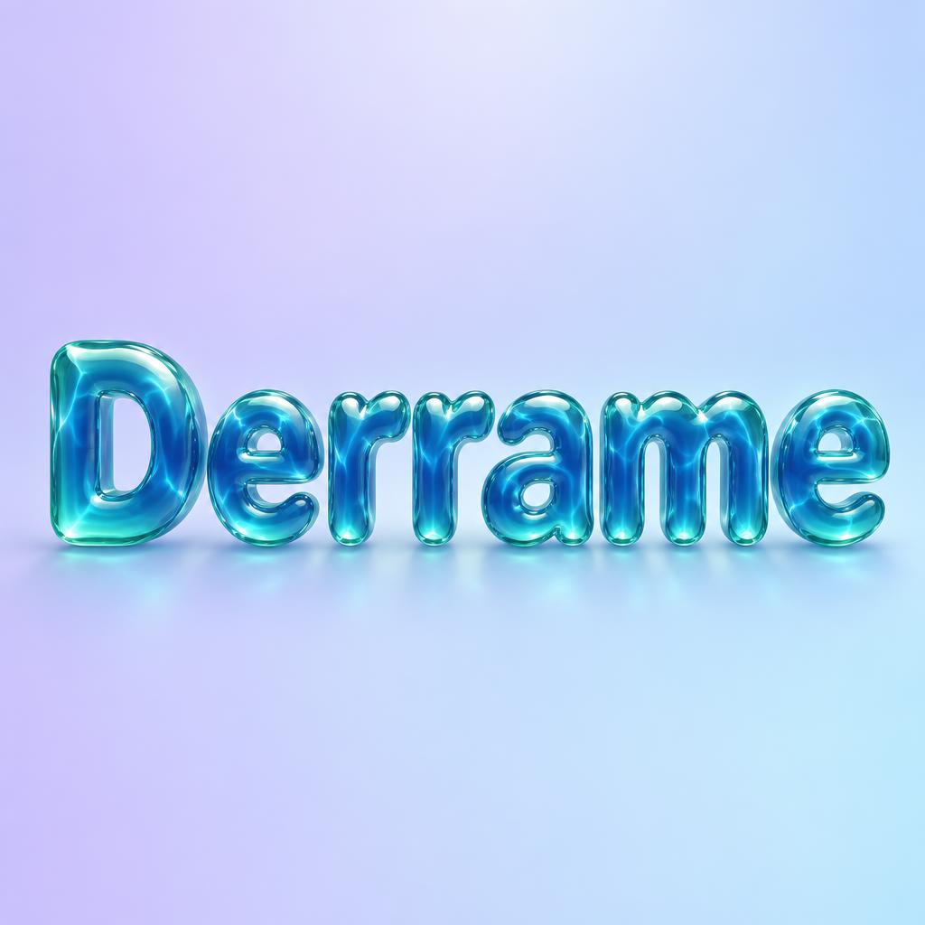 "Derrame" — Glass Liquid | AI Text Effect Generator