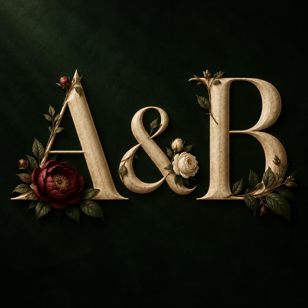 "A & B" — Floral | AI Text Effect Generator